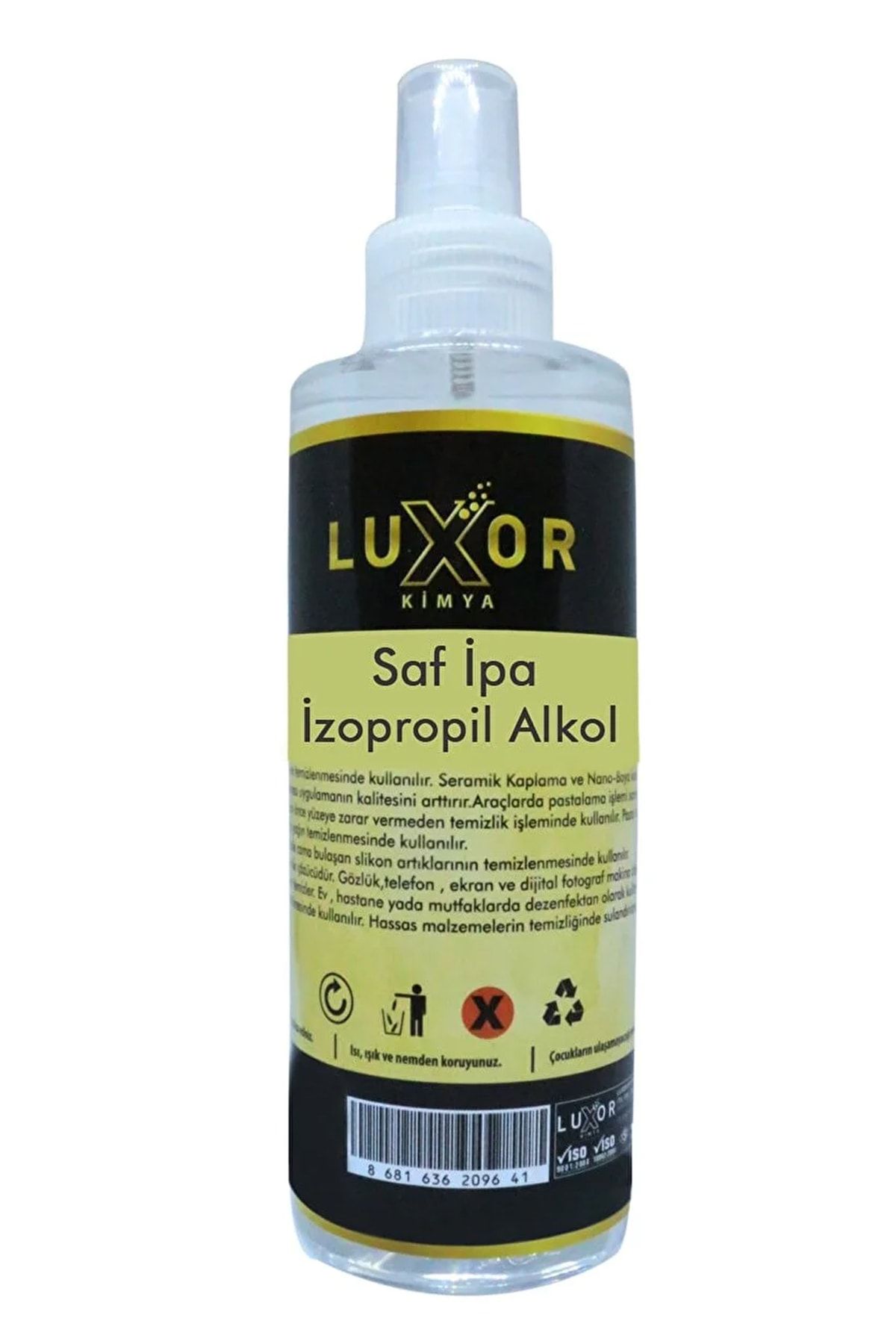 Luxor Kimya Kimya Izopropil Alkol (İPA) | Extra Saf %99.90 | Dezenfektan | 200 ml