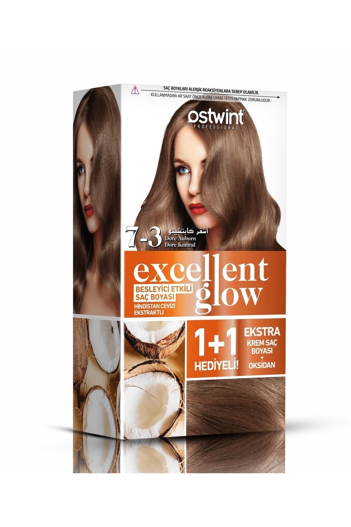 Ostwint Excellent Glow 1+1 Hediyeli Saç Boyası Seti No.7.3 Dore Kumral