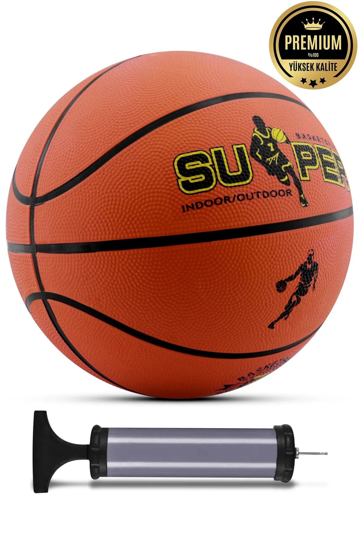 Genel Markalar Orijinal Basketbol Topu Iç Dış Mekan Pompa Hediyeli 7 Numara Turuncu Super Top Genç Yetişkin Çocuk