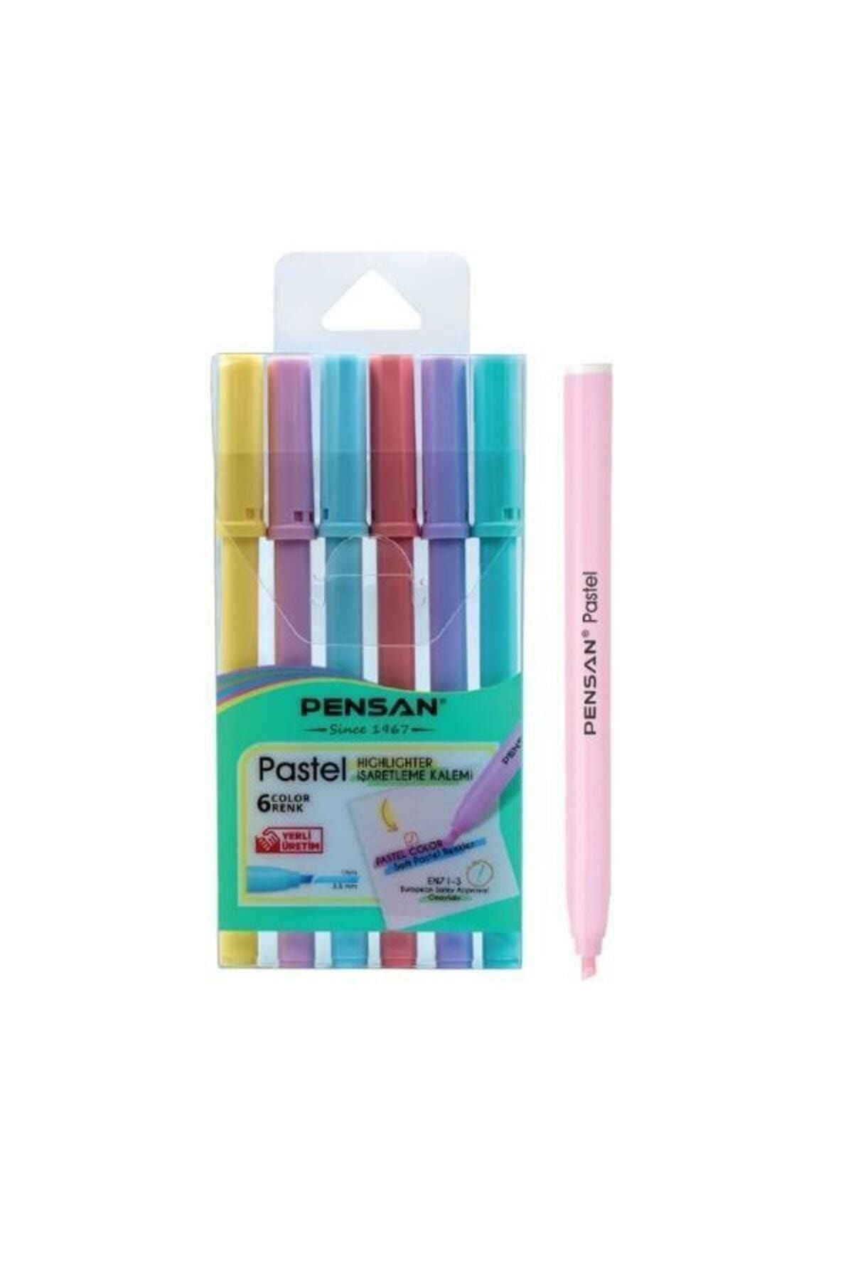 Pensan Kesik Uçlu Pastel Renkler Işaretleme Kalemi