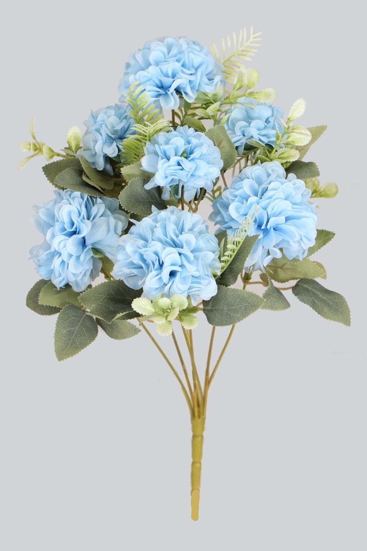 Yapay Çiçek Deposu Yapay İri 7 Dal Kasımpatı Demeti 43 cm Açık Mavi