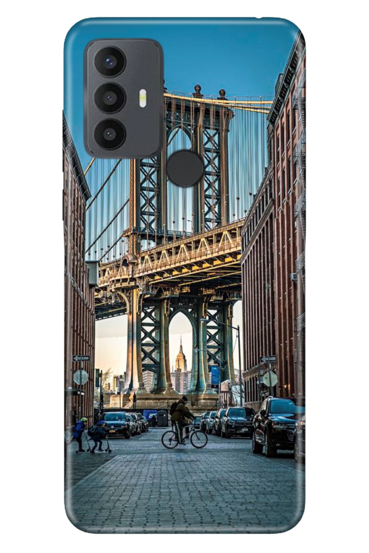 TCL 30 SE Kılıf Silikon Desenli Resimli UV Kapak Brooklyn Köprüsü