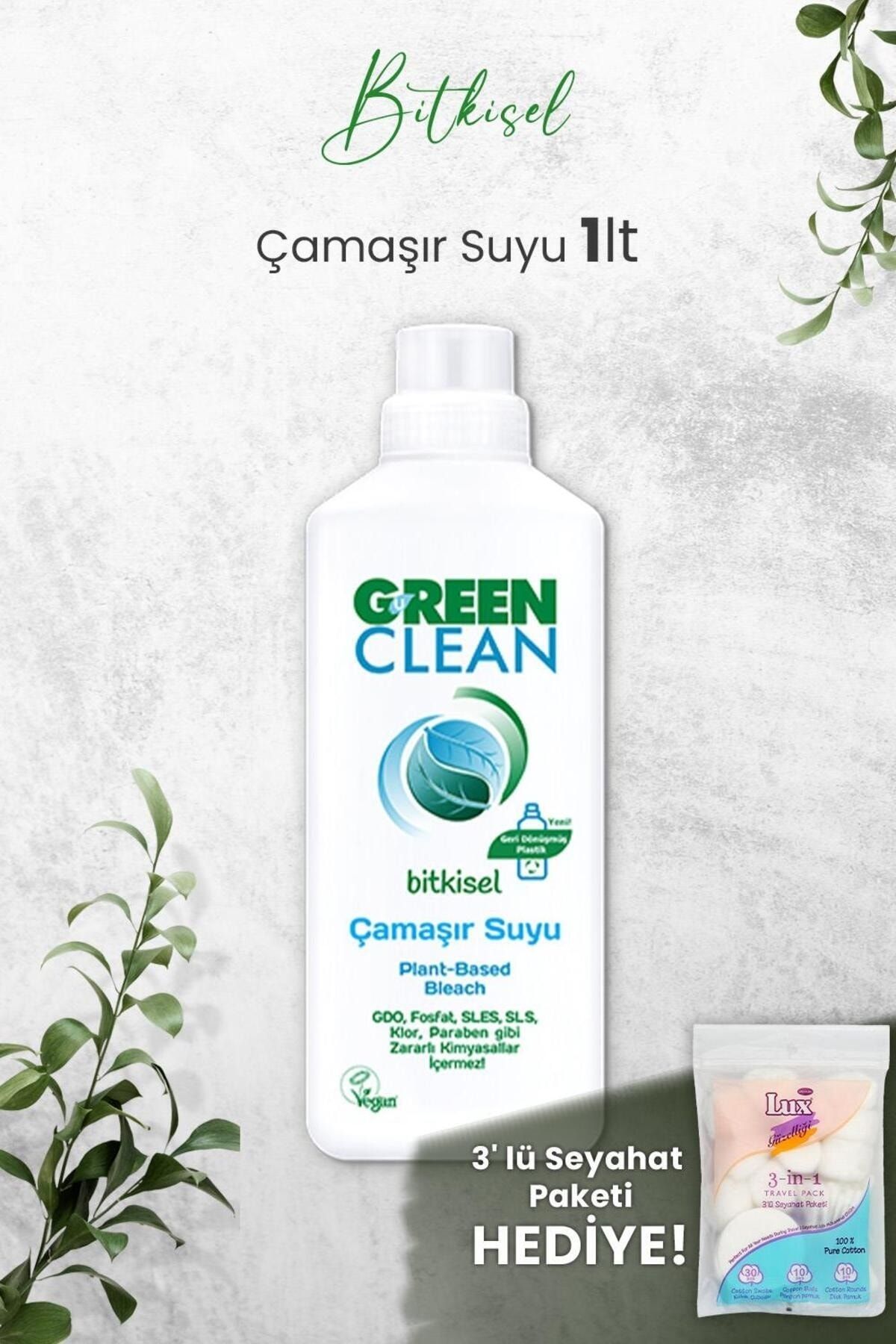 Green Clean Bitkisel Çamaşır Suyu 1 L ve Hediyeli