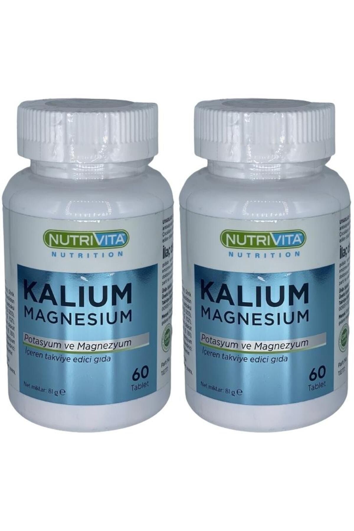 Nutrivita Nutrition Kalium Magnesium 2x60 Tablet Potasyum Magnezyum Çinko Demir Vitamin B6 B12 Iron