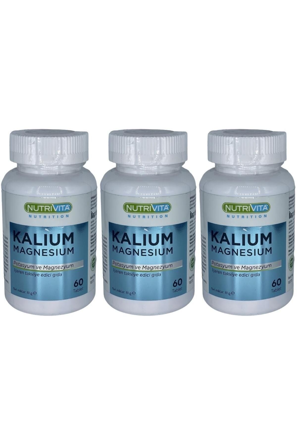 Nutrivita Nutrition Kalium Magnesium 3x60 Tablet Potasyum Magnezyum Çinko Demir Vitamin B6 B12 Iron