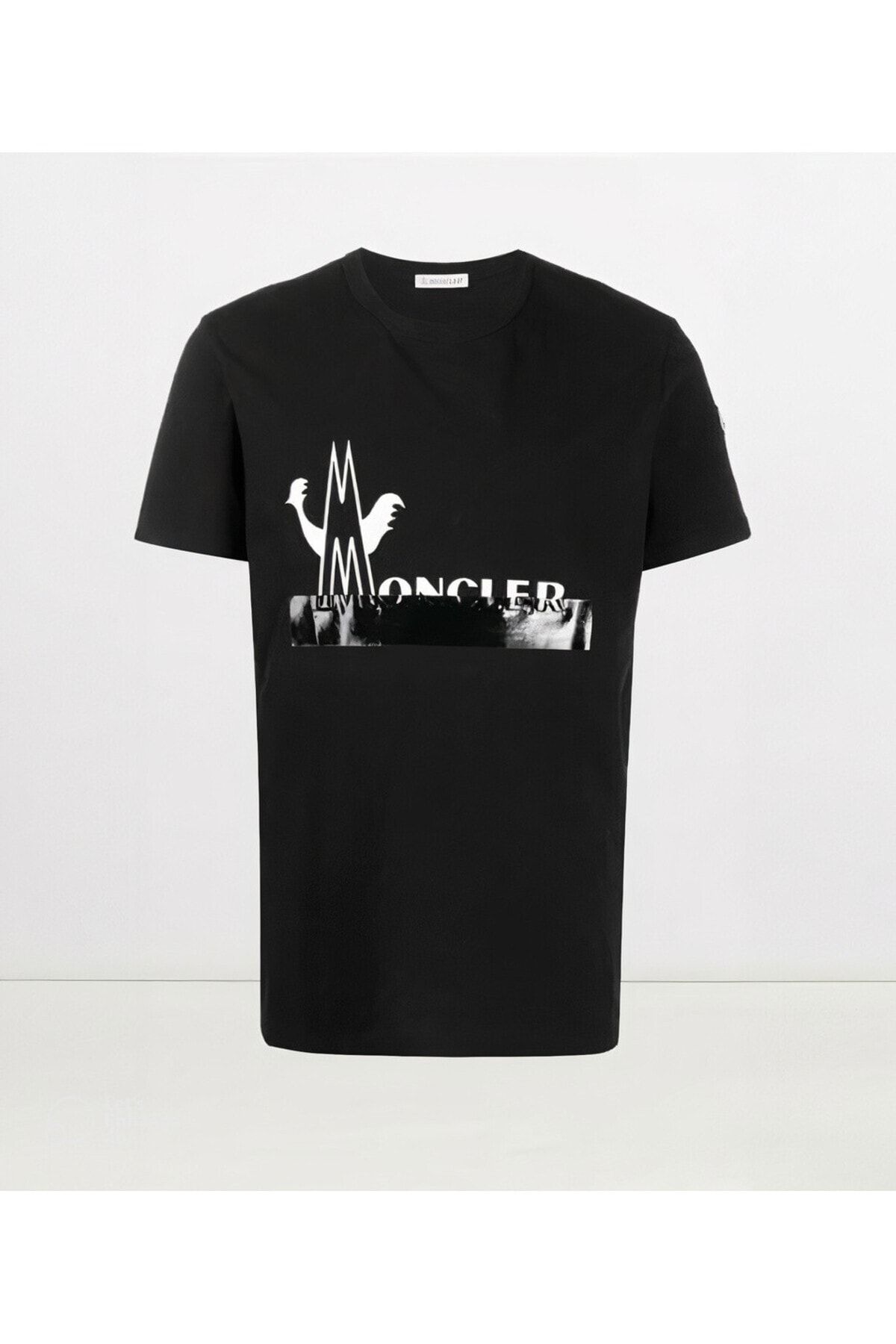 Moncler Logo Printed Siyah T-shirt