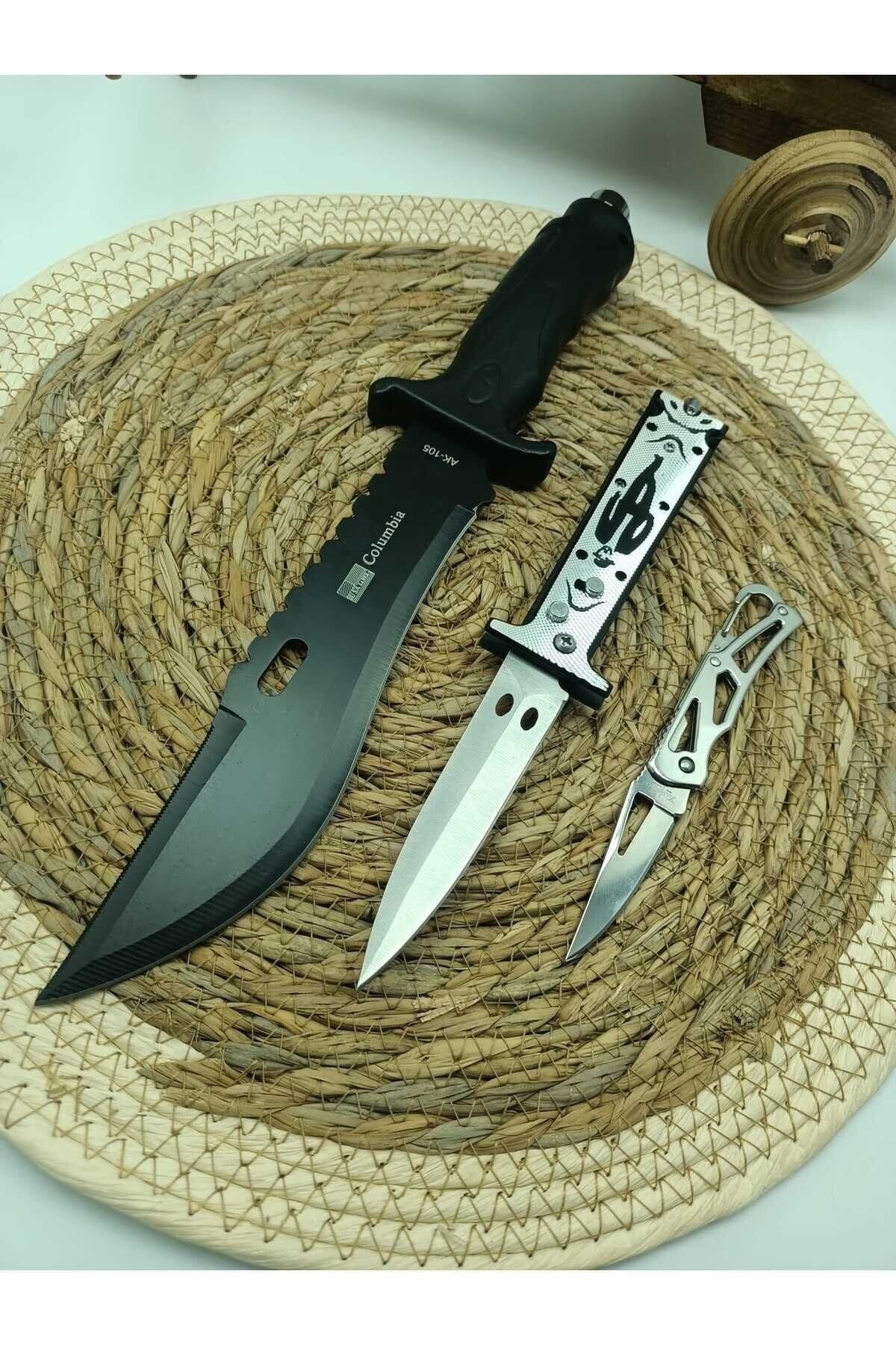 Genel Markalar 32 cm Columbia avcı bıçağı kılıflı yanında otomatik mini çakı
