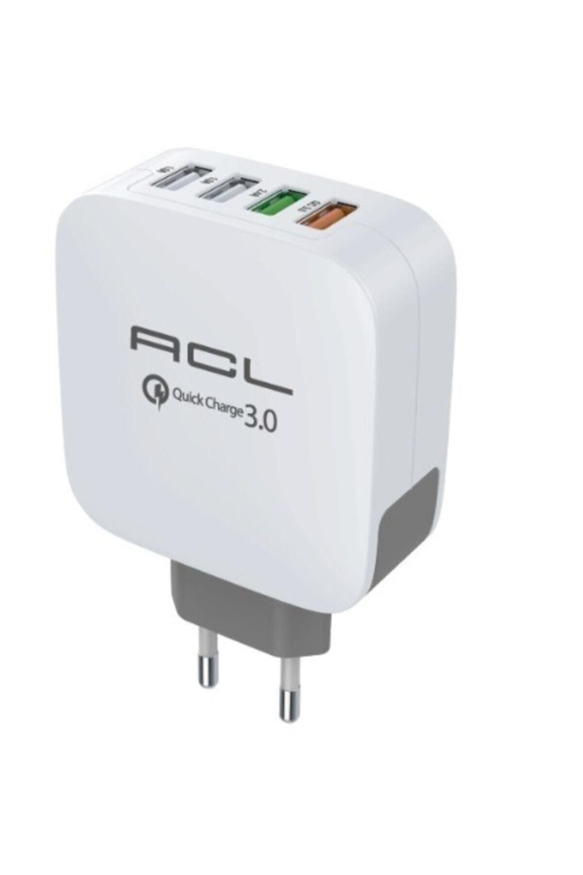 ACL 4 Usb'li 5,4 Amper 35 Watt Quick Charge 3.0 Şarj Adaptör Başlık