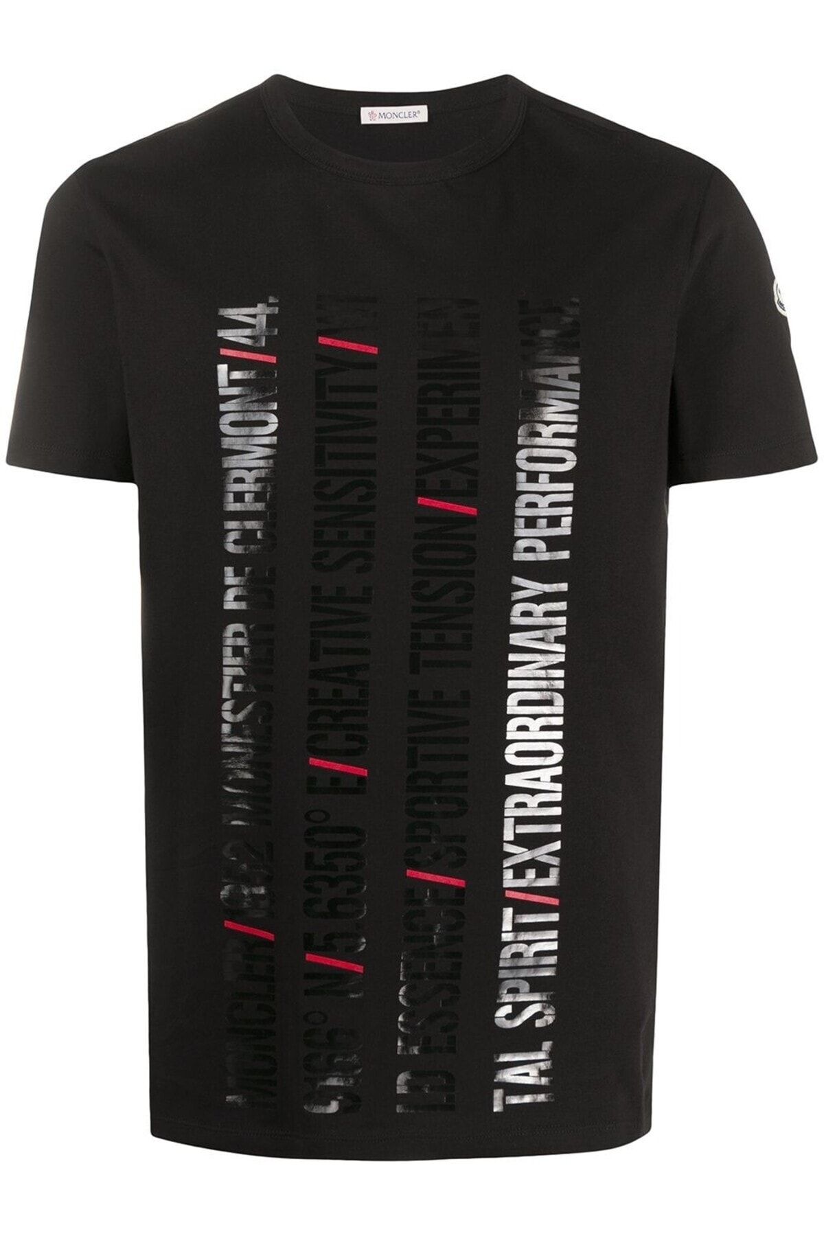 Moncler Vertical Logo Printed Siyah T-shirt