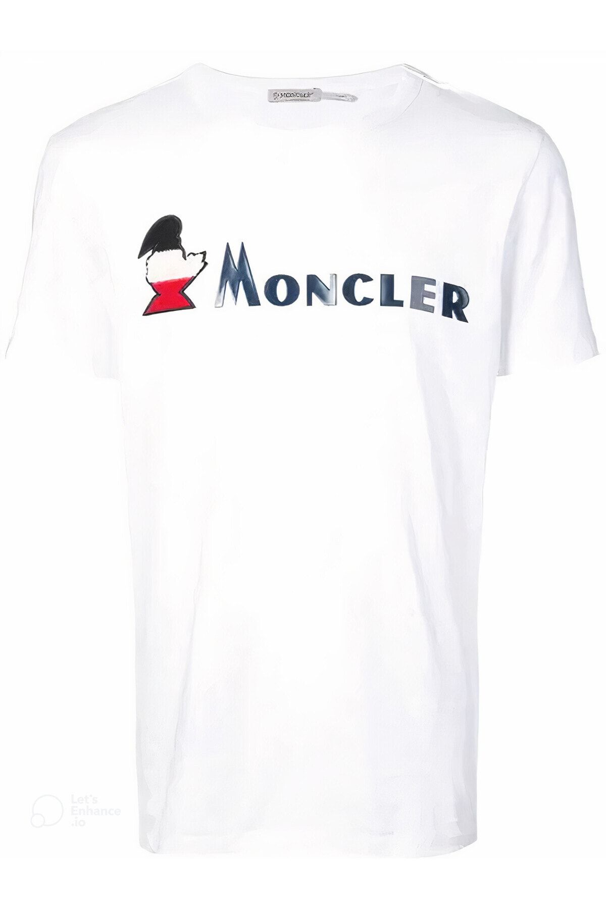 Moncler Logo Nakış Beyaz T-shirt