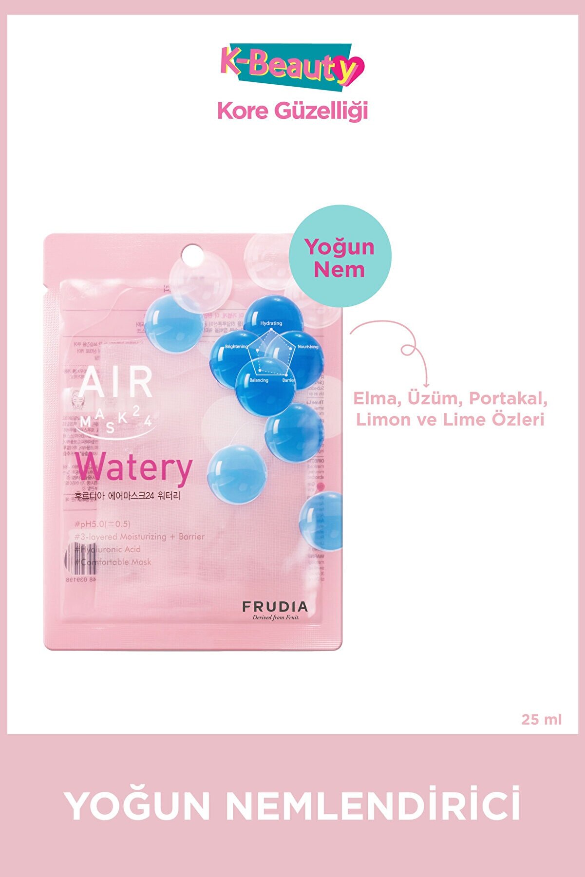 Frudia Air Watery 3 Katlı Nemlendirme Etkili Maske 25 ml