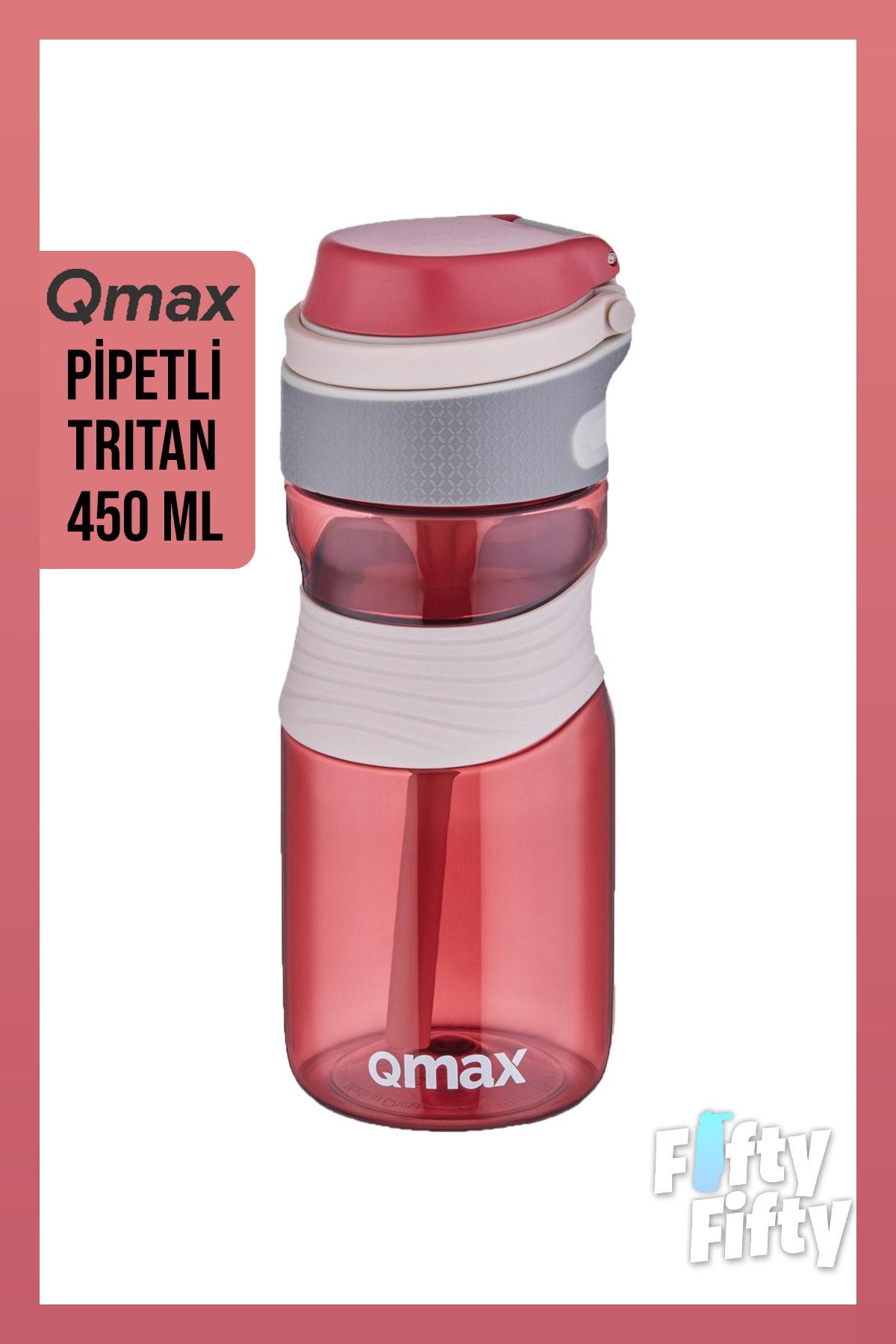 Qmax 450ml Pipetli Tritan Bpa Içermeyen Su Matarası