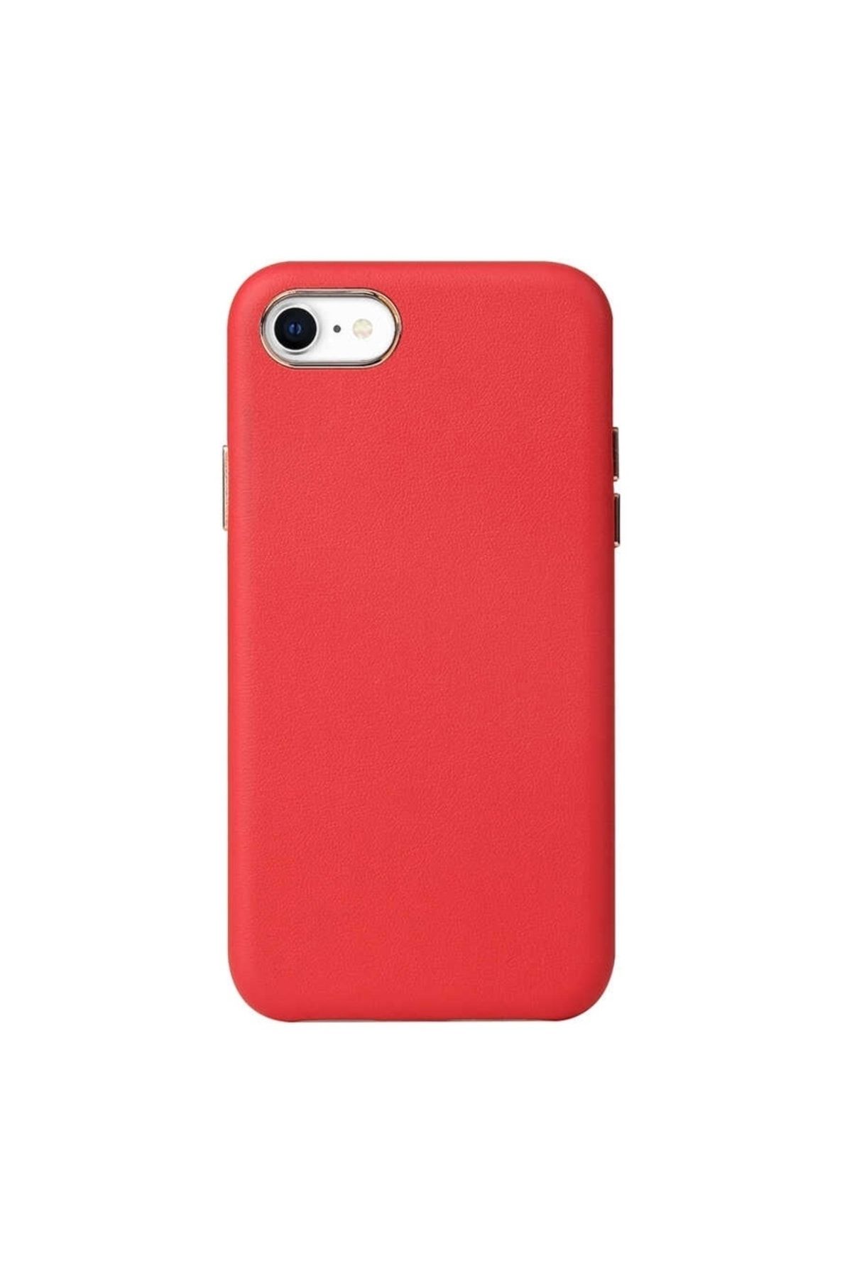 Gpack Apple iPhone 8 Kılıf Eyzi Deri Silikon Lüx Tasarım Kırmızı