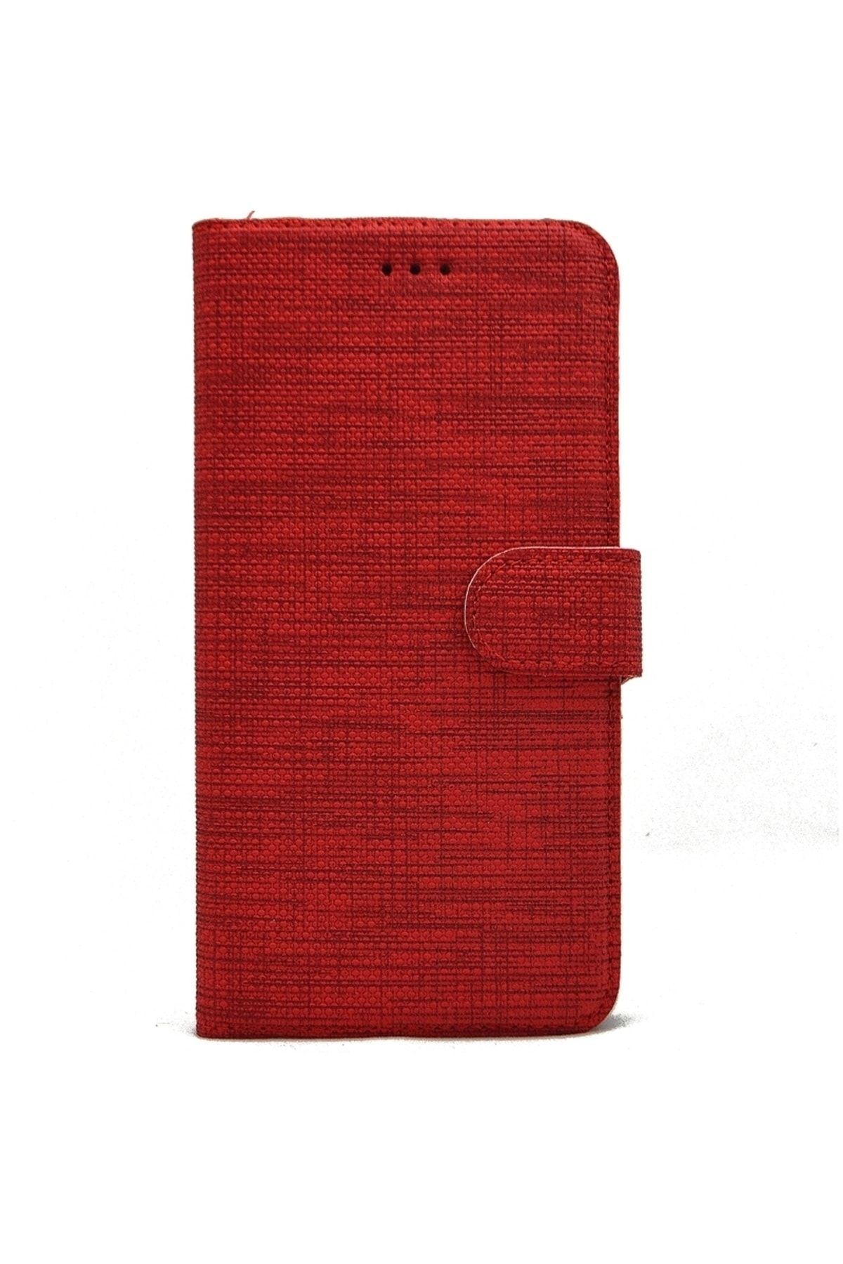 Gpack Xiaomi Redmi 9C Kılıf Standlı Kartvizitli Exclusive Spor Cüzdan Kırmızı