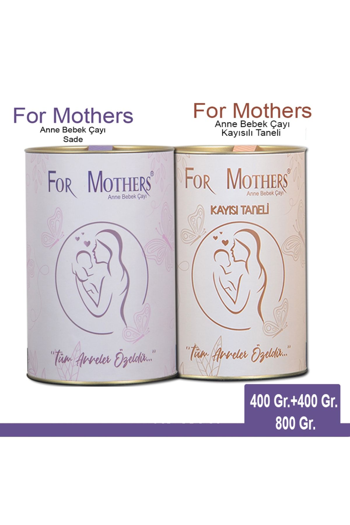 For Mothers Anne Ve Bebek Çayı - Sade Ve Kayısılı Taneli - Iki Paket - 800 gram