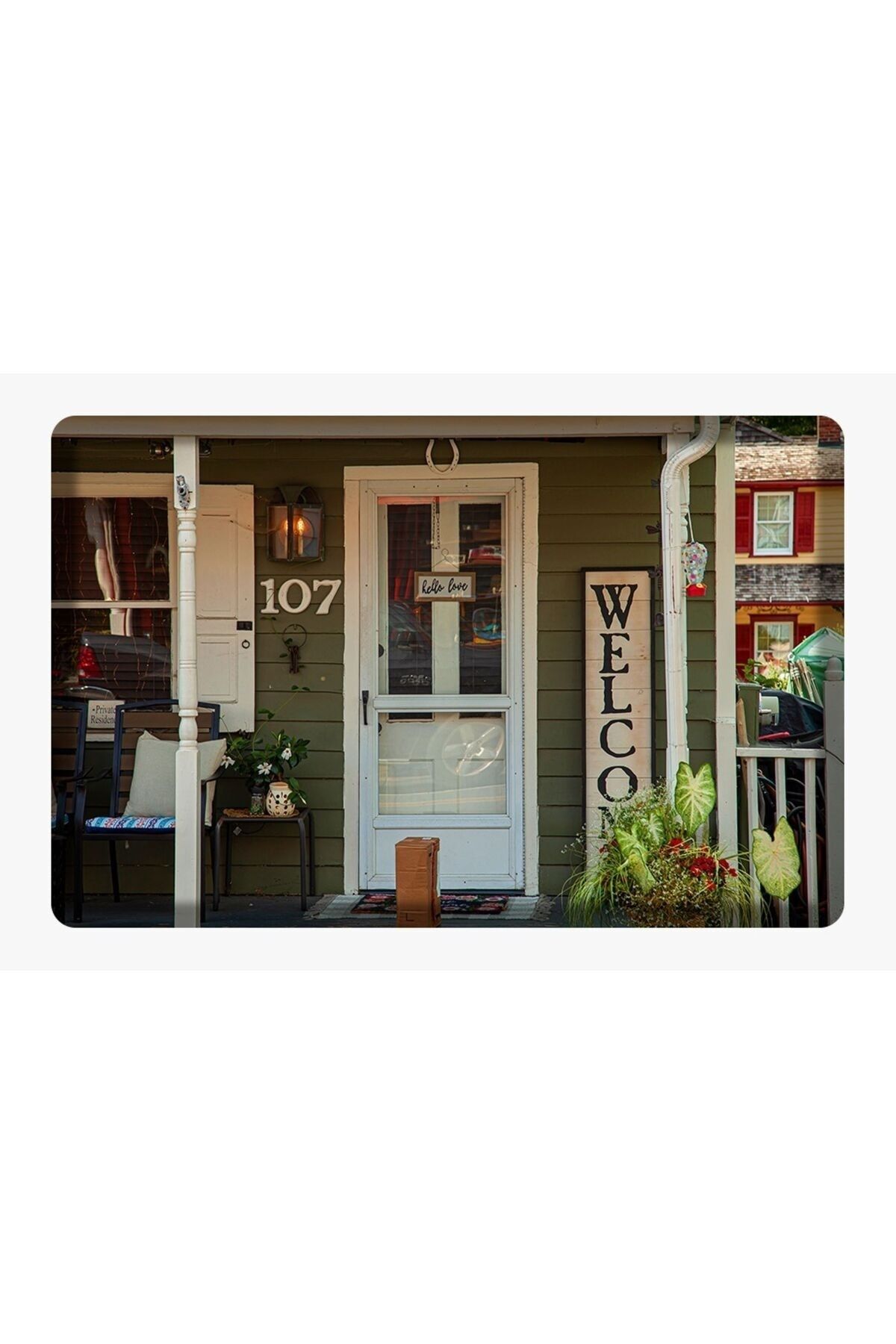 NATUREL kapı önü PASPASI şık dekoratif mat welcome home ev resimli