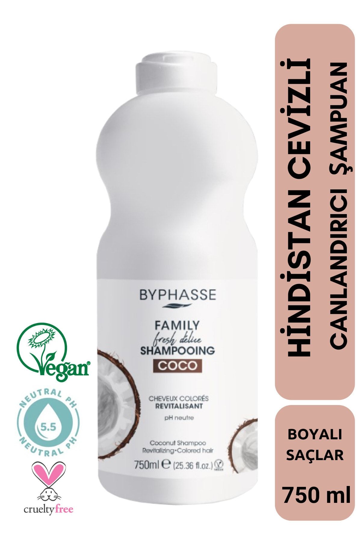 BYPHASSE Family Fresh Boyalı Saçlara Özel Hindistan Cevizli Şampuan 750ml