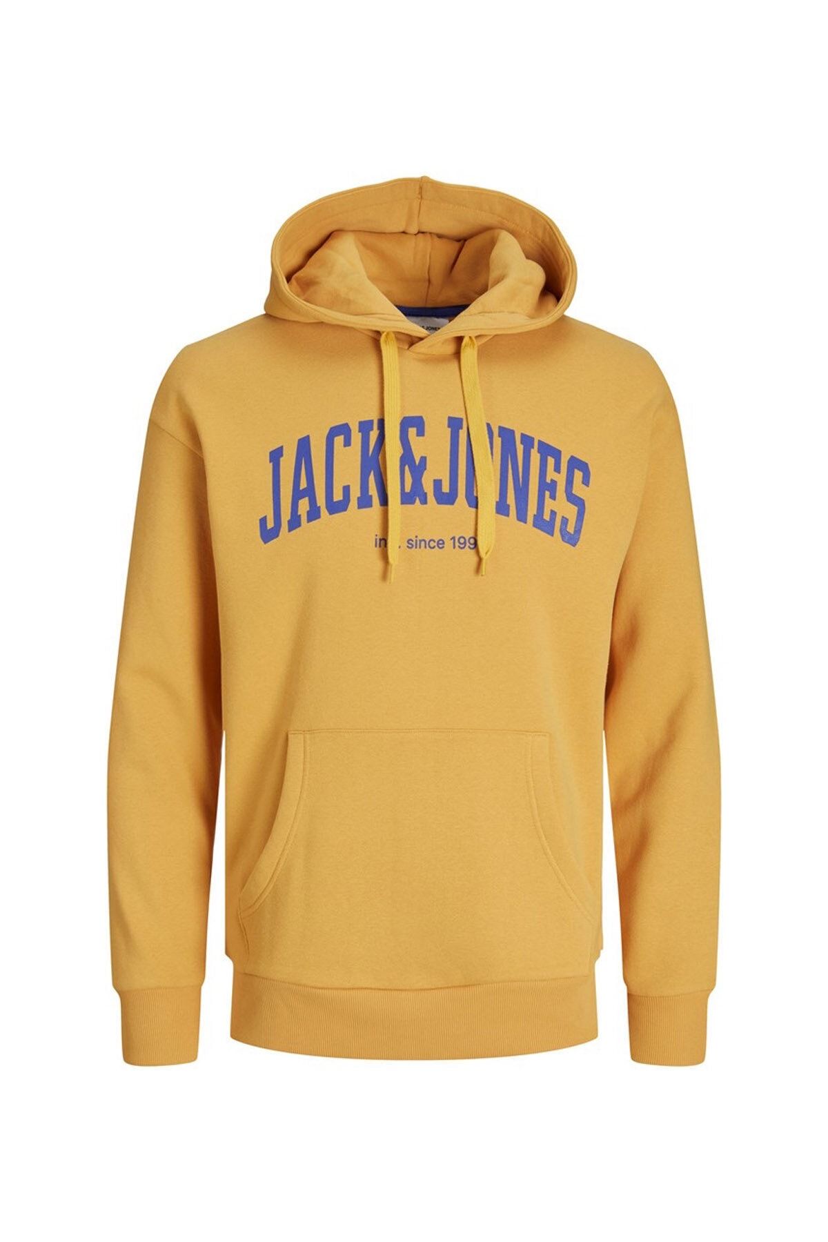 Jack & Jones JJEJOSH SWEAT HOOD NOOS Sarı Erkek Sweatshirt