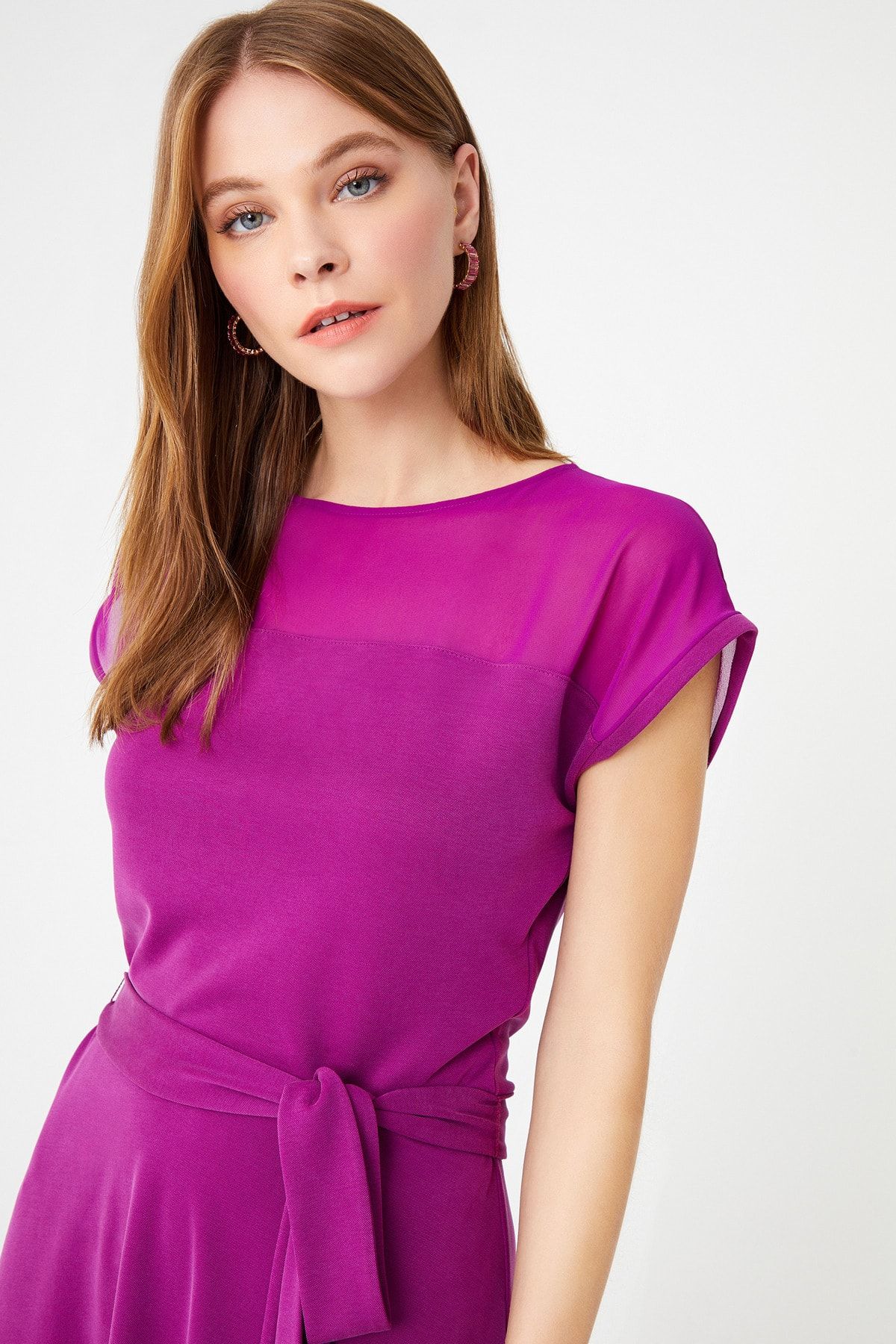 Naramaxx Transparan Detaylı Örme Kloş Elbise
