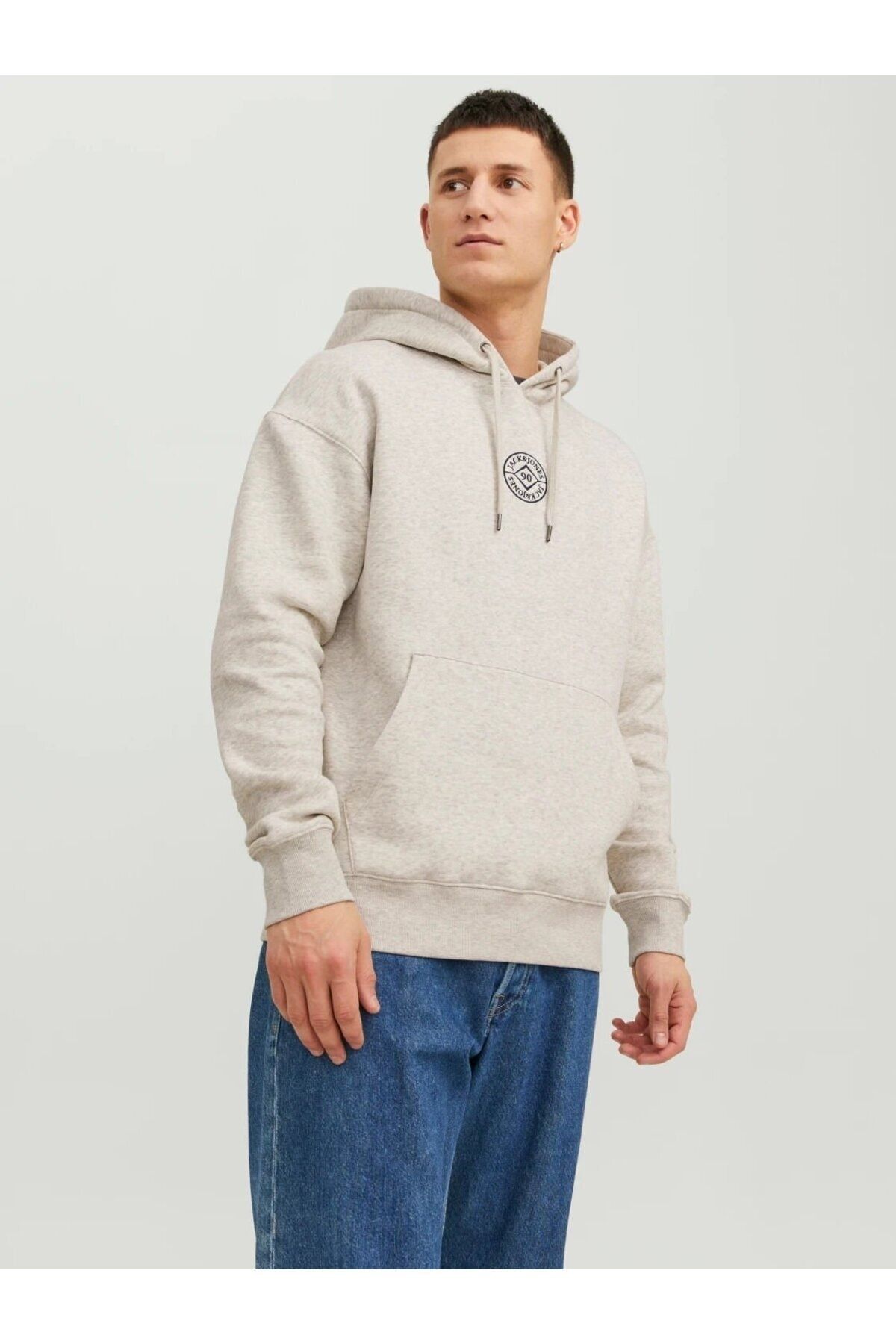 Jack & Jones Jack Jones Erkek Sweat JJCosmo Hood Beyaz -12233979-