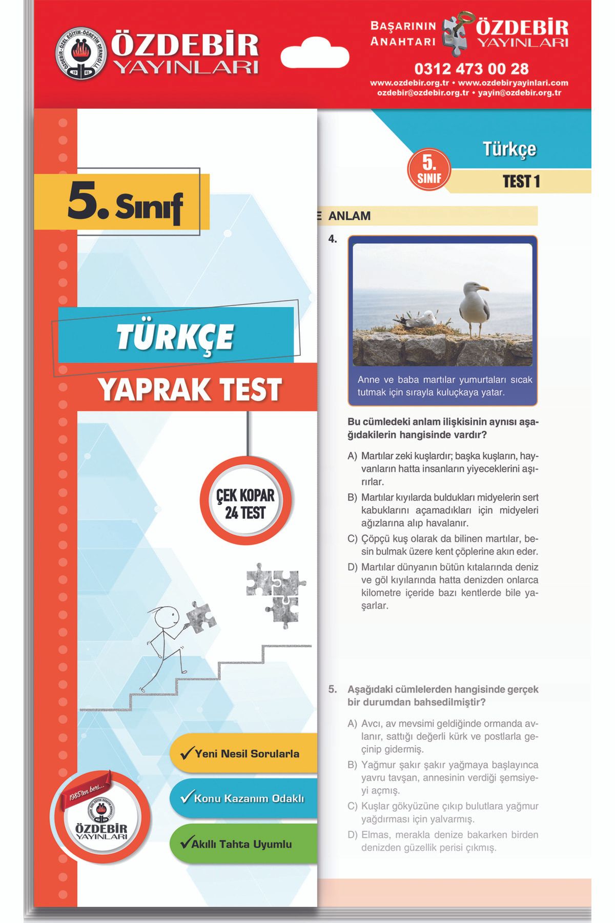 Özde Bir Yayınları 5.sınıf Türkçe Yaprak Test