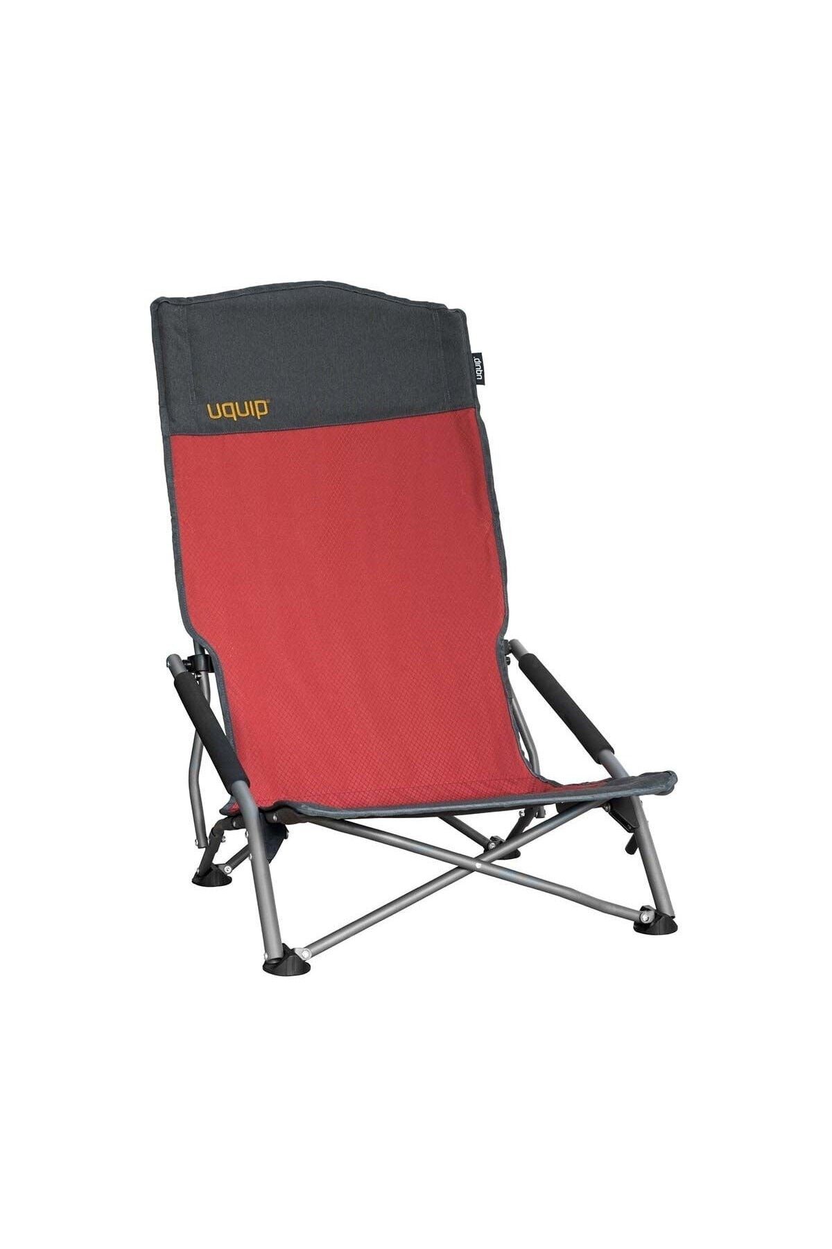 Uquip Sandy XL Yüksek Konforlu & Takviyeli Katlanır Plaj ve Kamp Sandalyesi Red