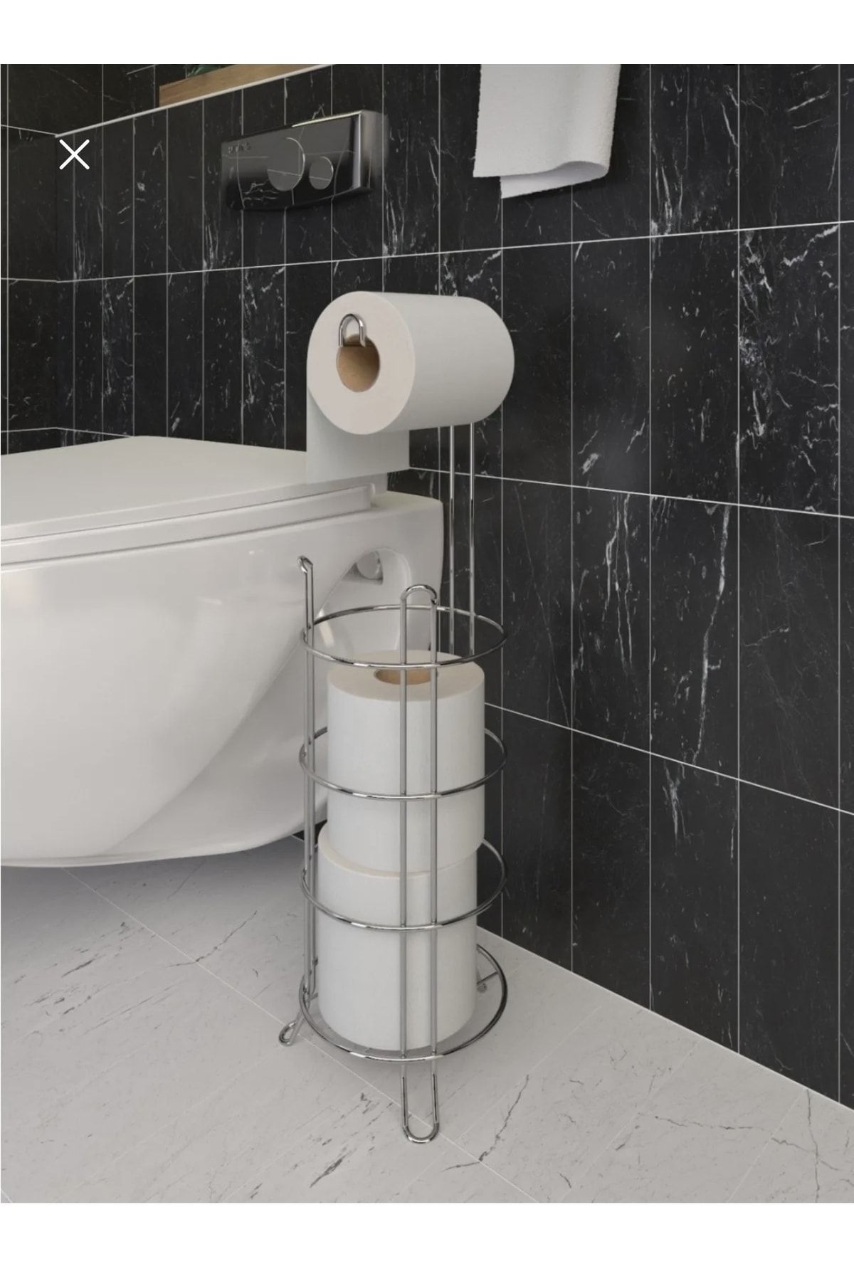 KILINÇ STORE Krom Yedekli Wc Kağıtlık Standı Ayaklı Tuvalet Kağıdı Tutacağı