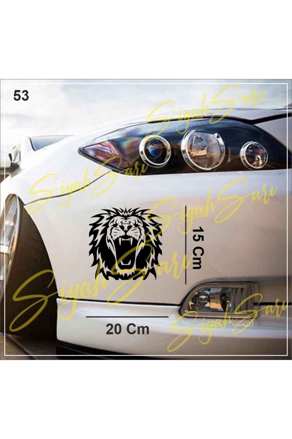 S&S HEDİYELİK EŞYA Kükreyen aslan kral king Araba Araç Oto Ev Duvar Dekoratif Sticker Etiket Folyo
