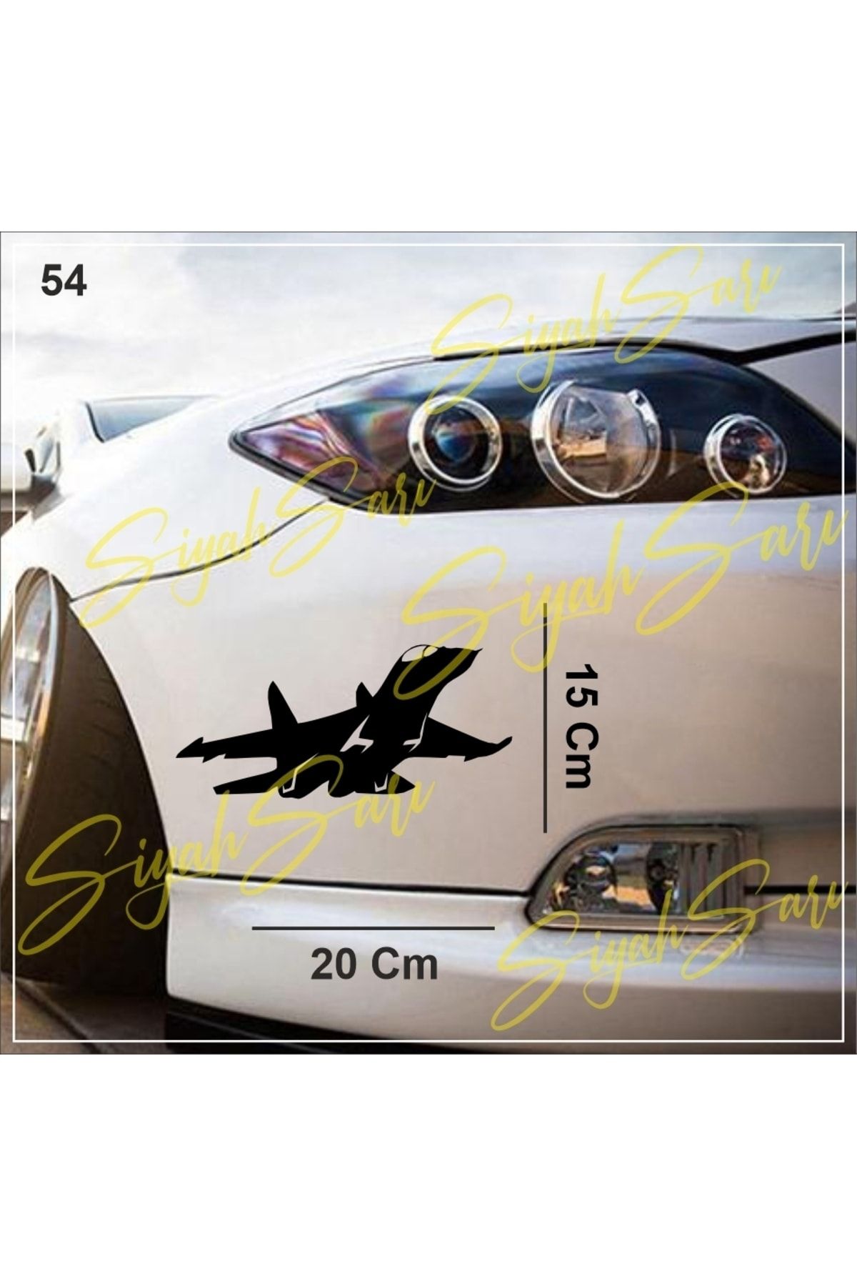 S&S HEDİYELİK EŞYA Savaş Uçağı F16 F35 Bomba Araba Araç Oto Ev Duvar Dekoratif Sticker Etiket Folyo