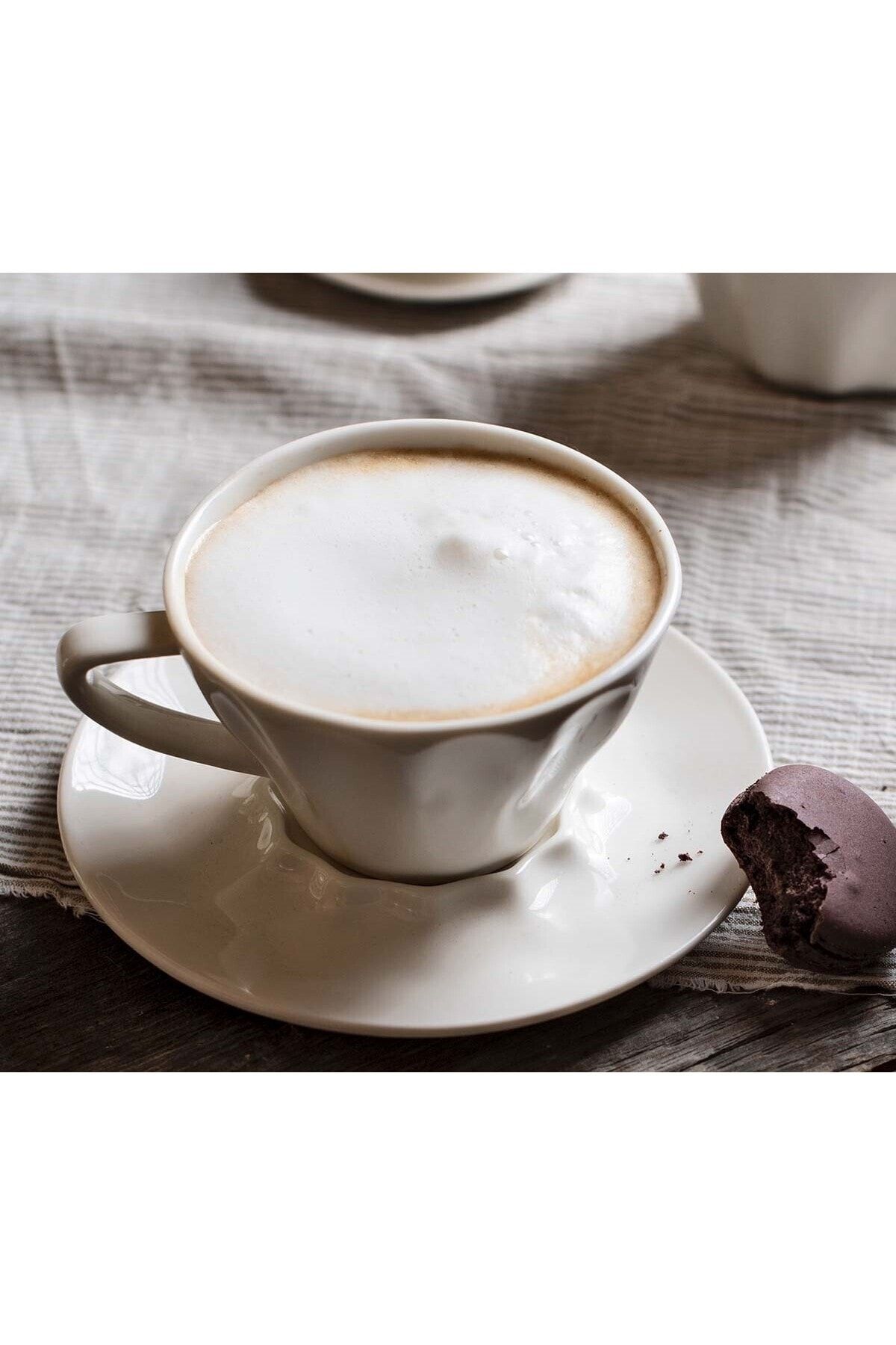 The Latte Co Beyaz Porselen Çayve Kahve Fincanı Takımı