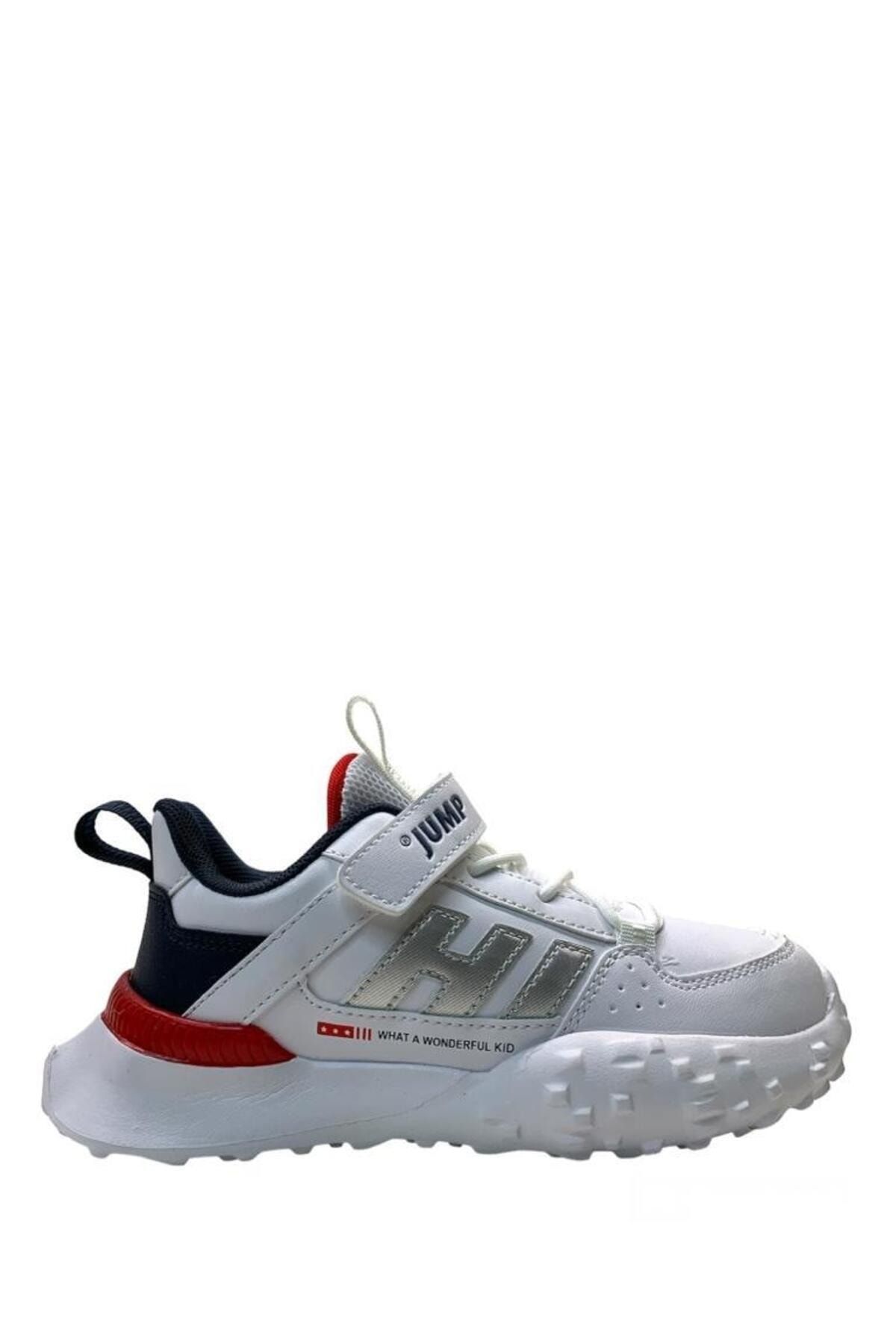 Jump 29602 Hafif Ortopedik Unisex Çocuk Beyaz/Kırmızı Sneaker