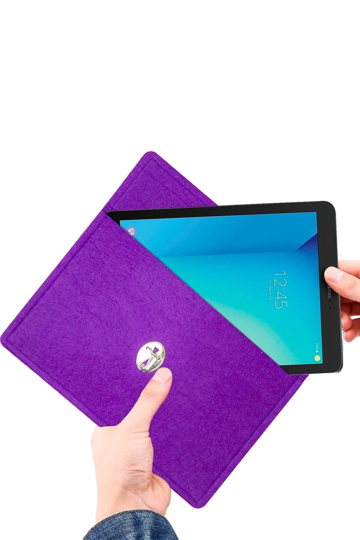 Ankaflex Mor Renk Keçe Tablet Taşımaya Uygun El Çantası