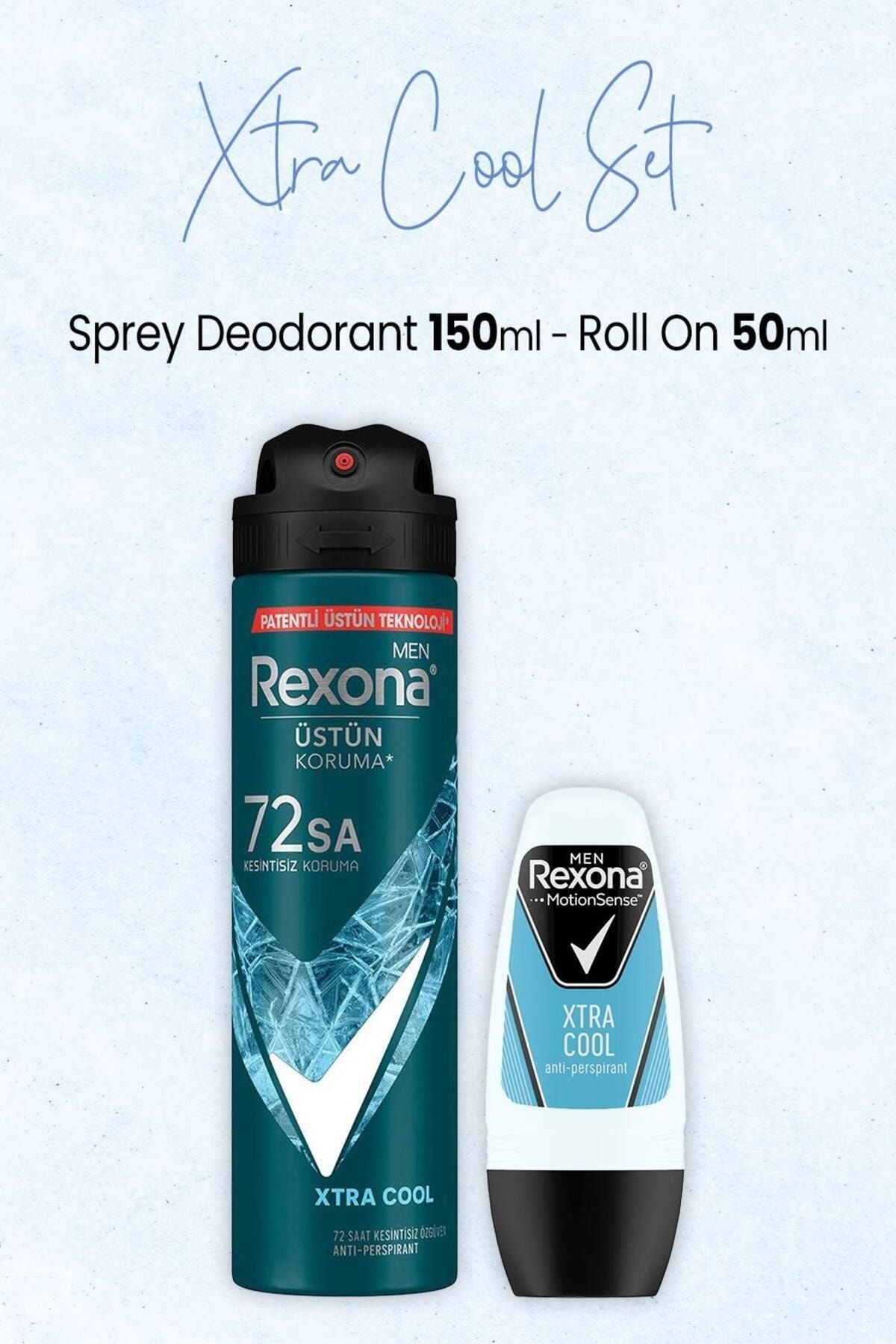 Rexona Men Sprey Deodorant Xtra Cool 150 ml ve Antiperspirant Roll On 50 ml