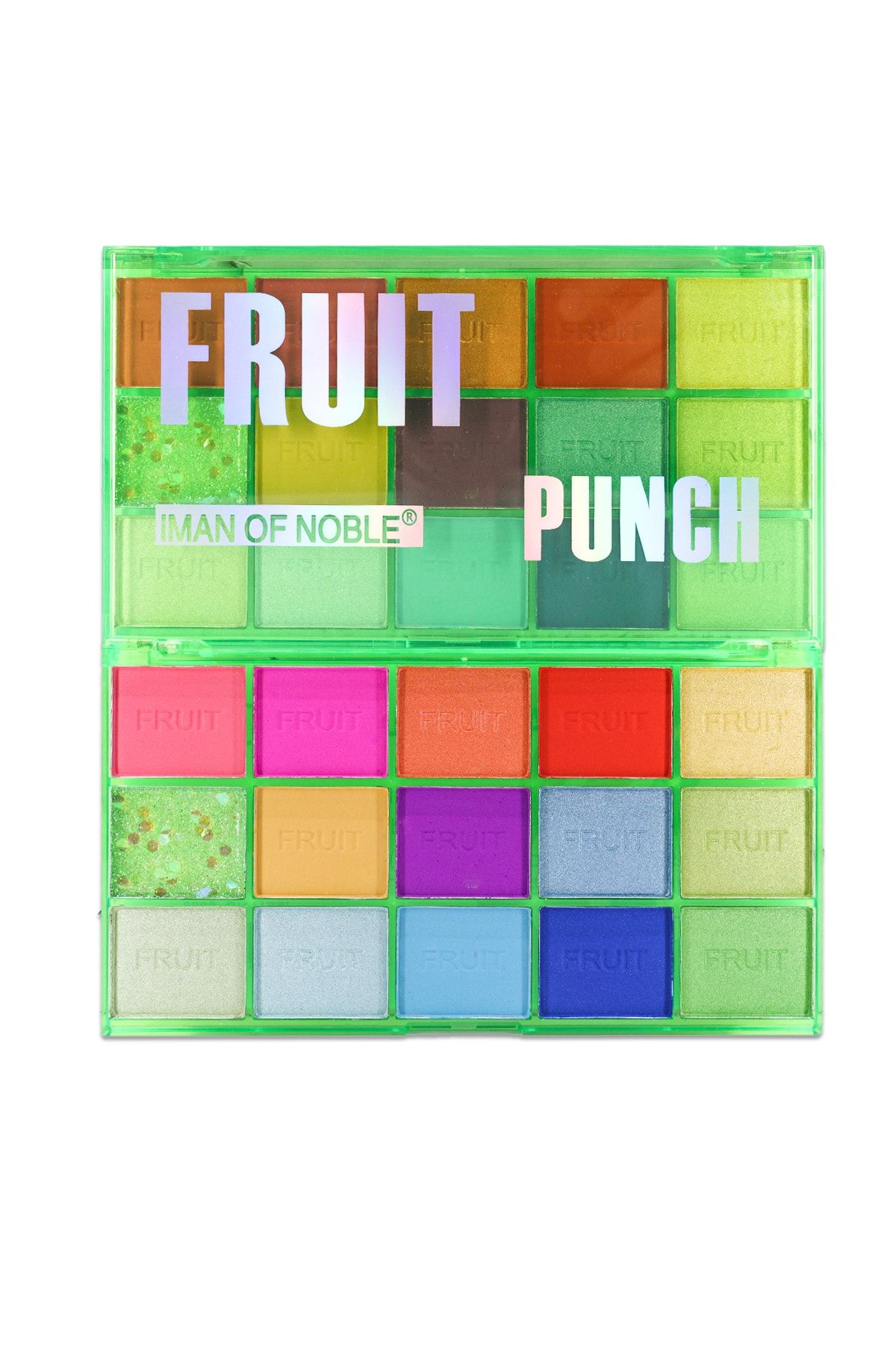 MUJGAN 15'li Fruit Punch Renkli Yeşil Ambalajlı Sedefli Ve Mat Far Paleti
