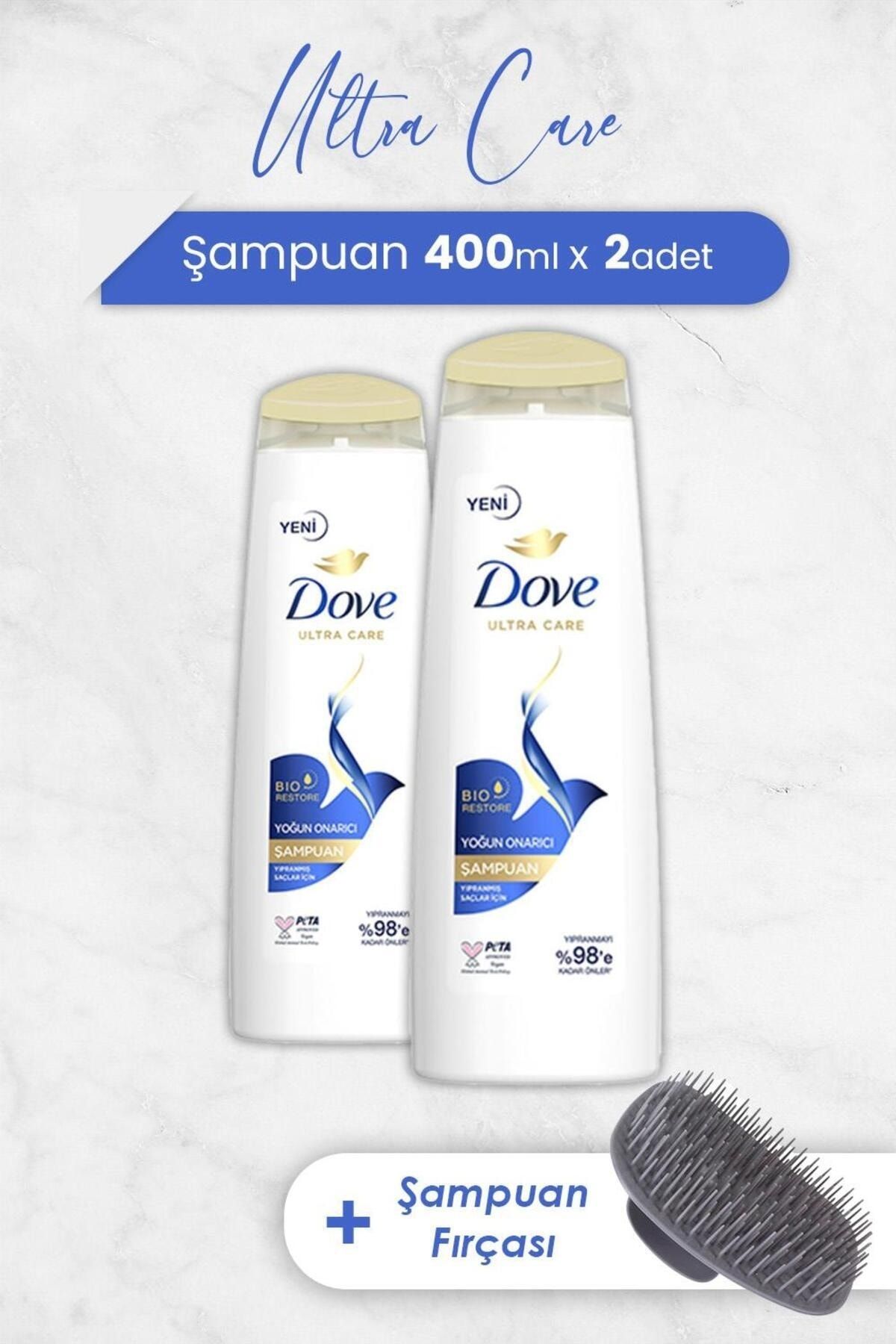 Dove Ultra Care Yoğun Onarıcı Şampuan 400 ml x 2 Adet ve Şampuan Fırçası
