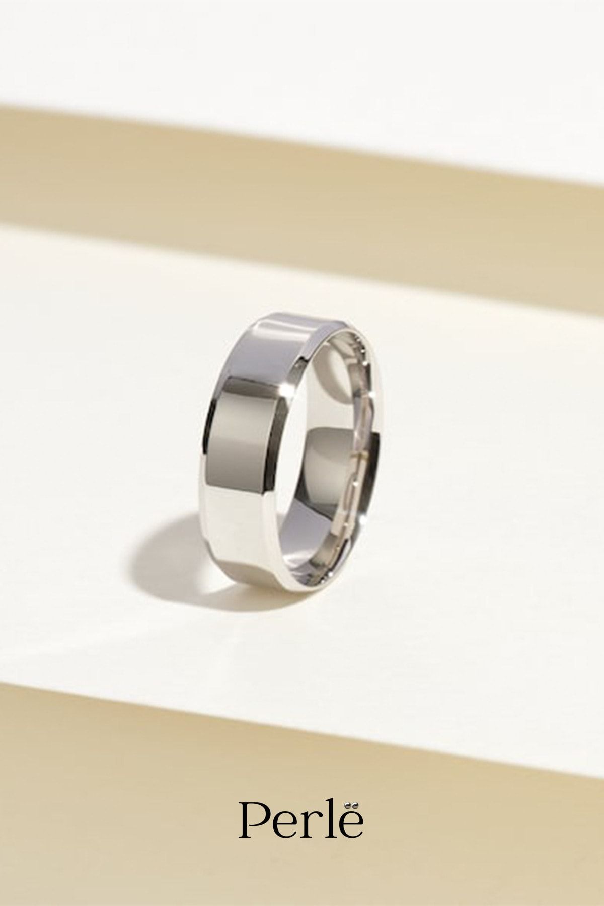 Perle Takı 6mm Kesme Alyans , Gümüş Alyans , 925 Ayar Gümüş Nişan Yüzüğü , Klasik Alyans
