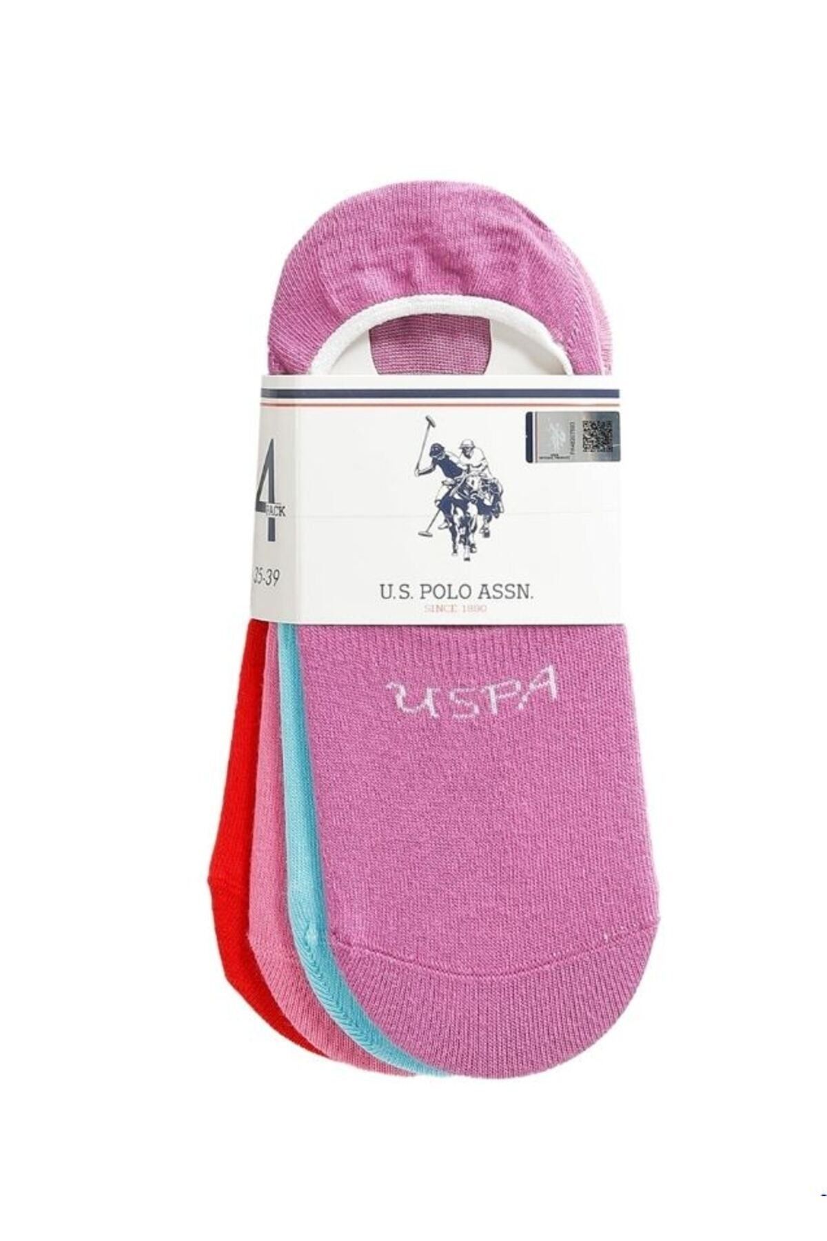 U.S. Polo Assn. U.S. Polo Assn. Mor Kadın Çorap 4'LÜ PAKET