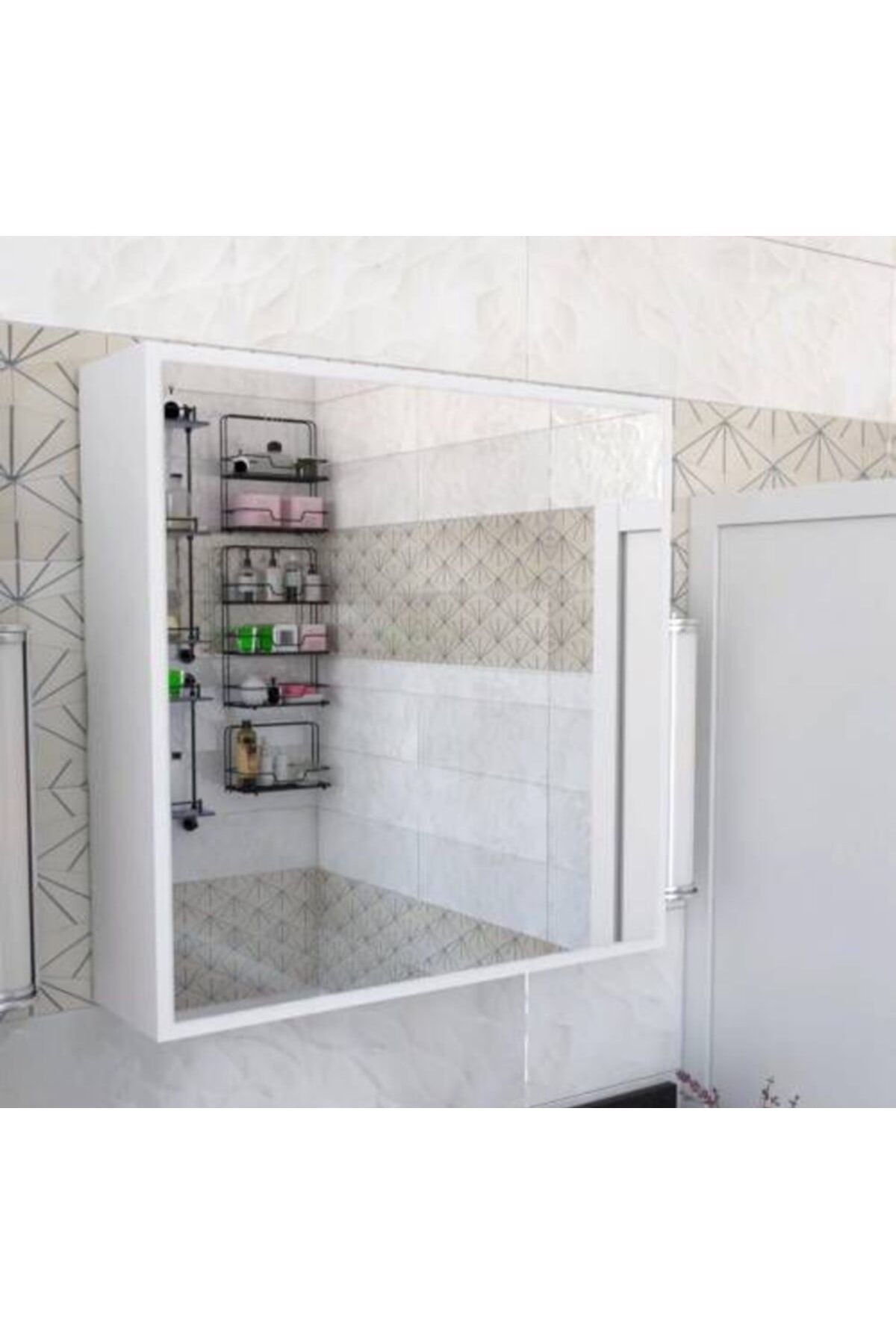 Bygolden Aynalı Banyo Dolabı 2 Kapaklı Asma Dolap Banyo Havlu Dolabı Aynalı Dolap Banyo Rafı