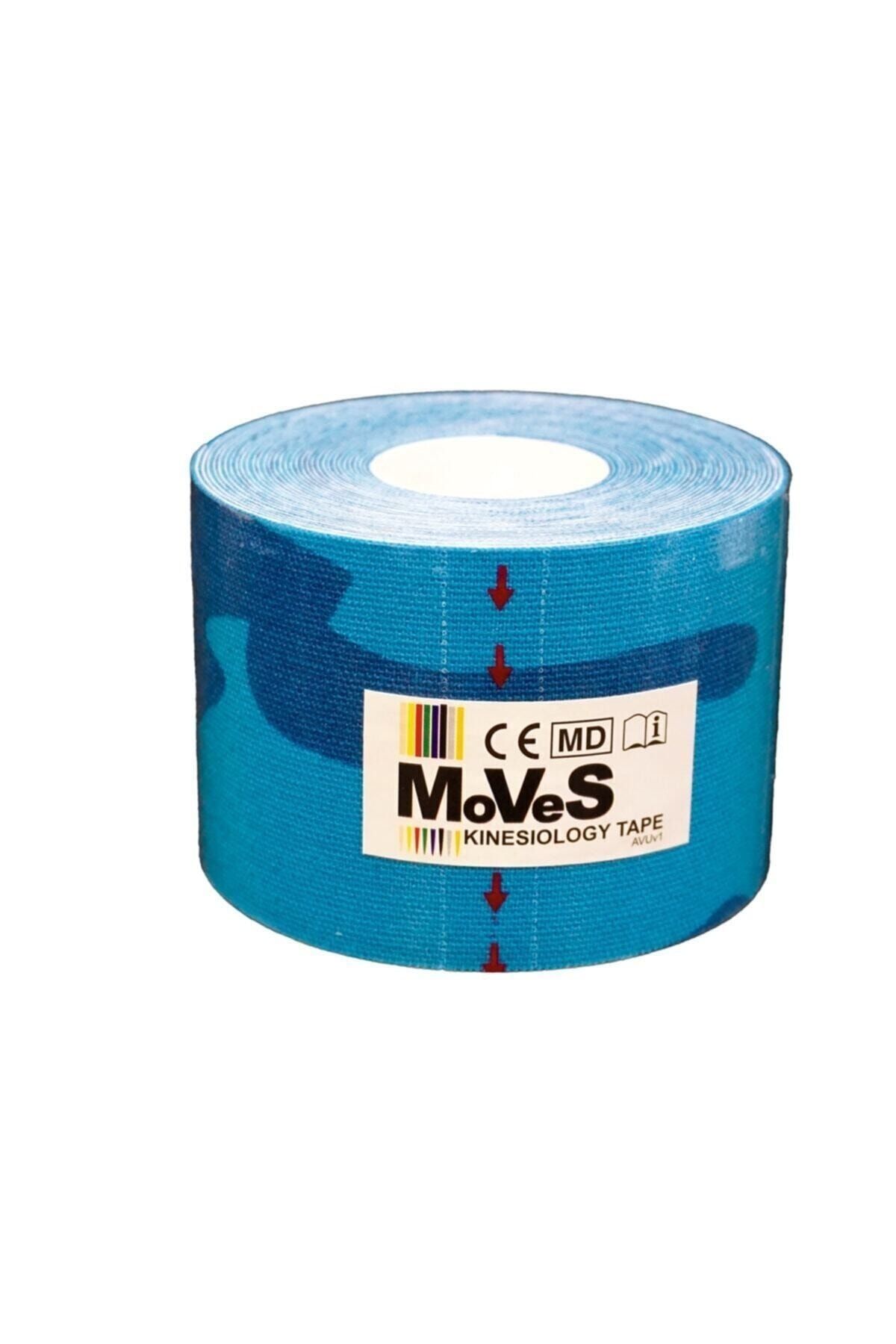 Moves Tape, Kamuflaj Mavisi Renk Kinesio,sporcu Ağrı Bandı 5 Metre X 5 Cm