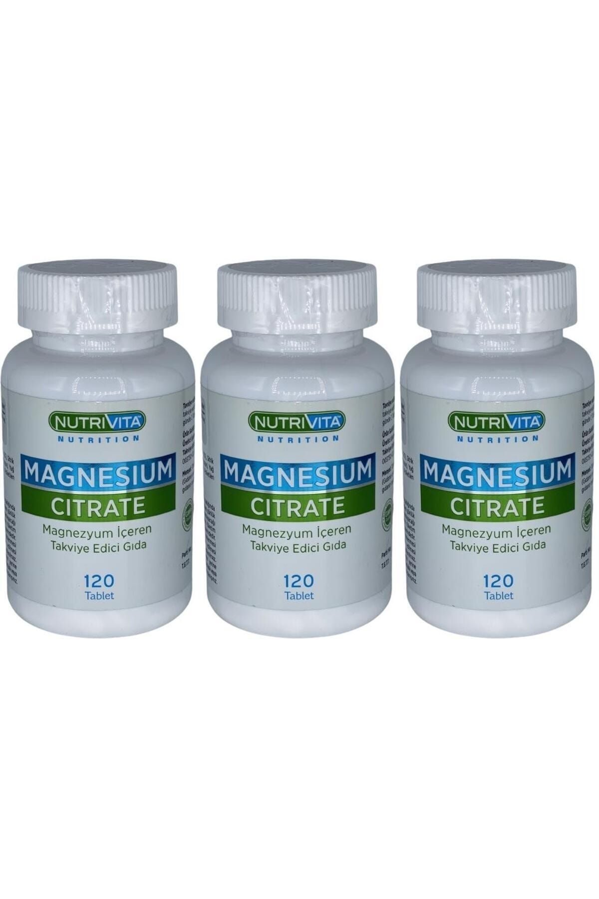 Nutrivita Nutrition Magnesium Citrate 3x120 Tablet Magnezyum Sitrat