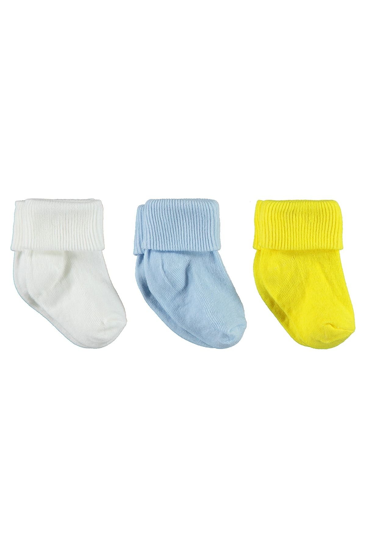 Civil Baby Bebek 3'lü Çorap Set 0-6 Ay Sarı