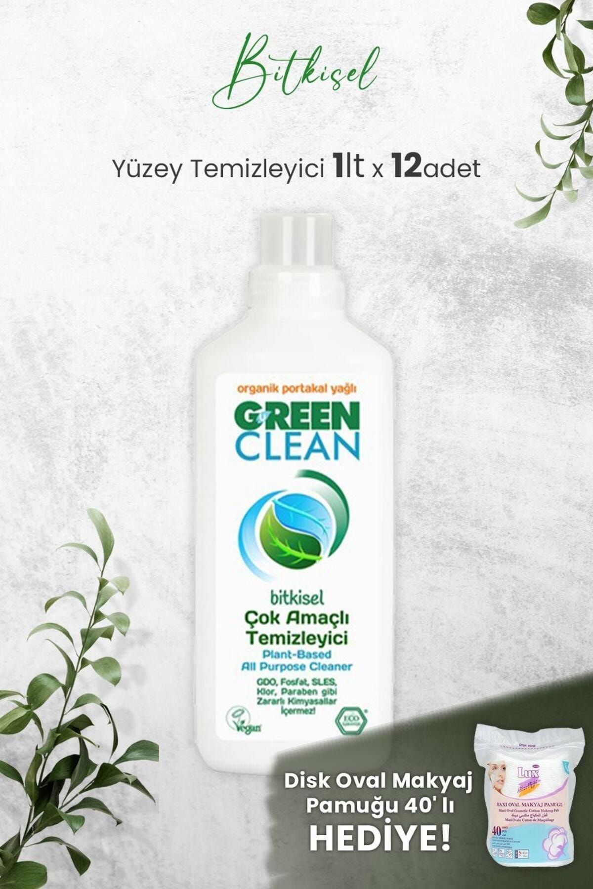 Green Clean Çok Amaçlı Yüzey Temizleyici Portakallı 1 lt x 12 Adet ve Hediyeli