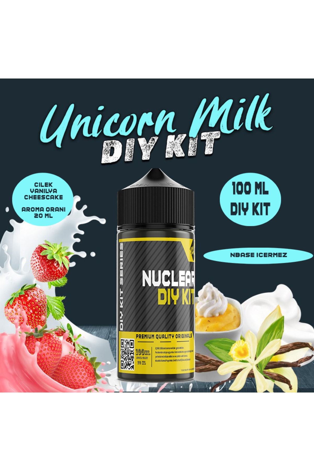 Nuclear Kimya Unicorn Milk - 100 ml Dıy Kit (ŞİŞEDE SADECE 20 ML AROMA VARDIR HAZIR DEĞİLDİR