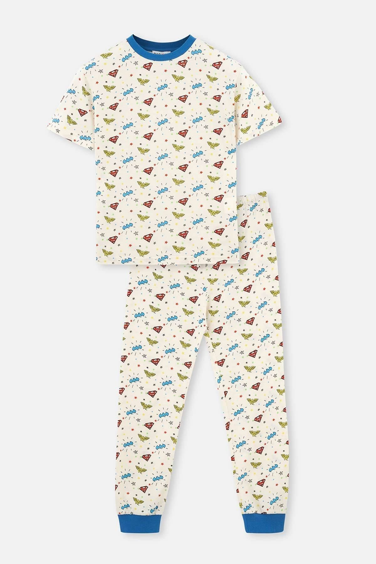 Dagi Ekru Lisanslı Metraj Baskılı Pijama Takımı
