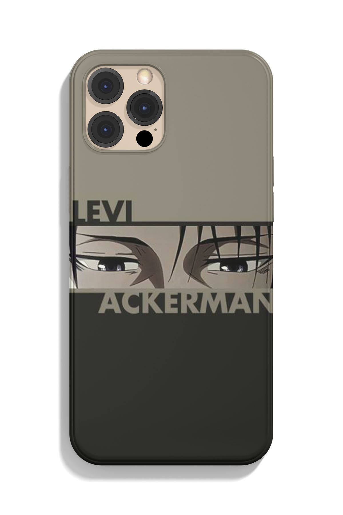 Modiwa Design Apple Iphone Uyumlu Levi Ackerman - Attack On Titan Siyah Kaba Baskılı Anime Telefon Kılıfı