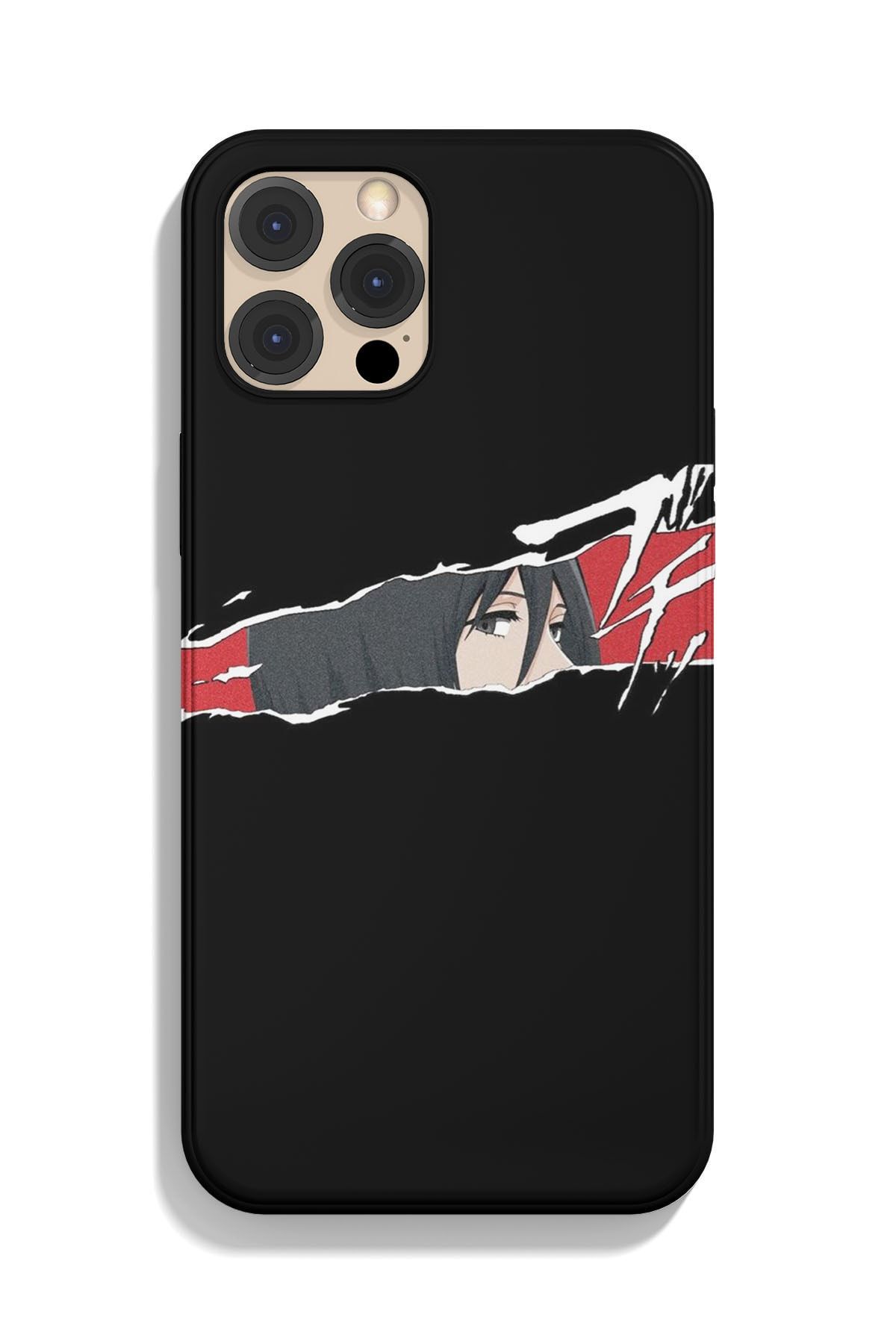 Modiwa Design Apple Iphone Uyumlu Attack On Titan - Mikassa Ackerman Siyah Kaba Baskılı Anime Telefon Kılıfı