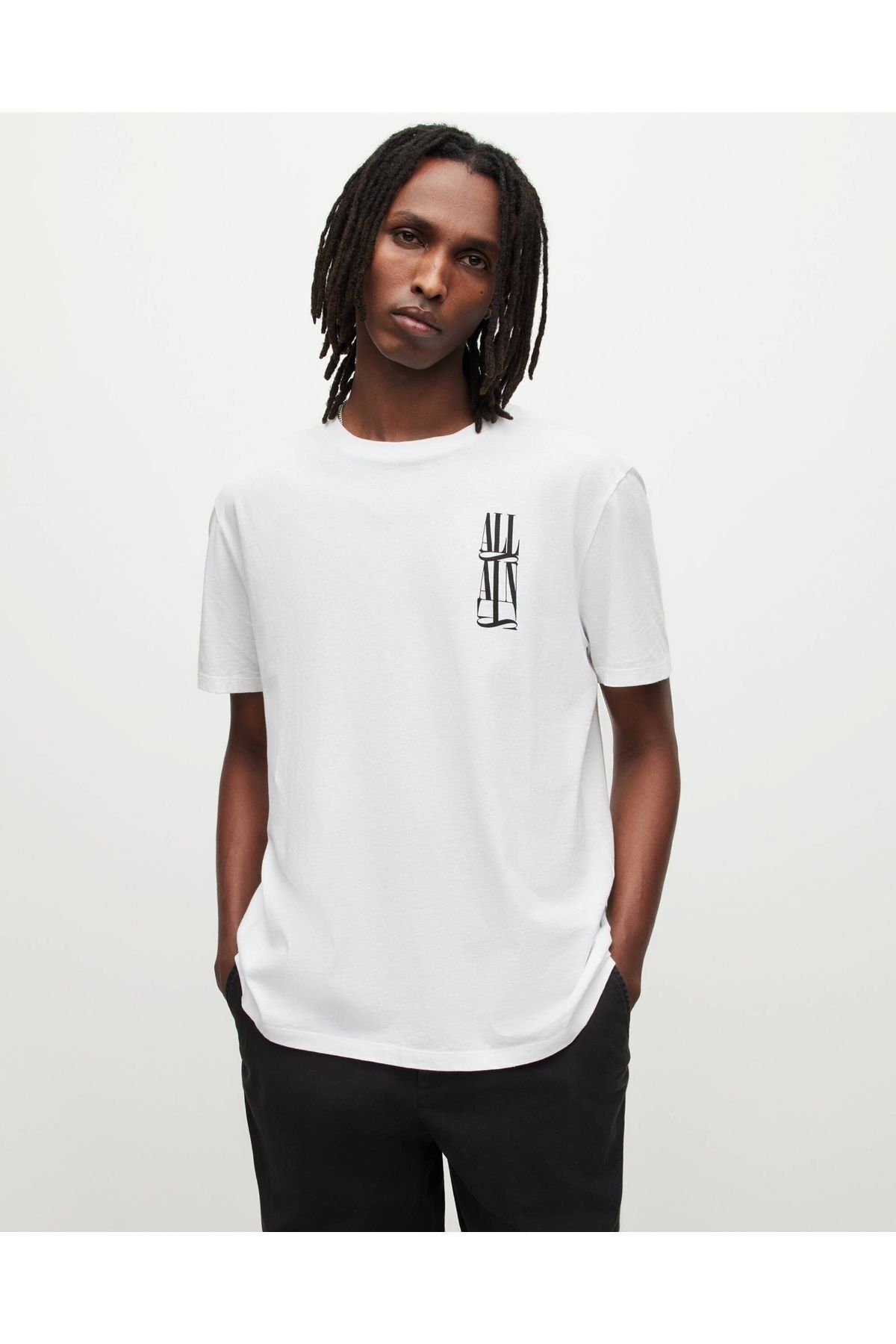 AllSaints Segment Beyaz Logo Baskılı T-shirt