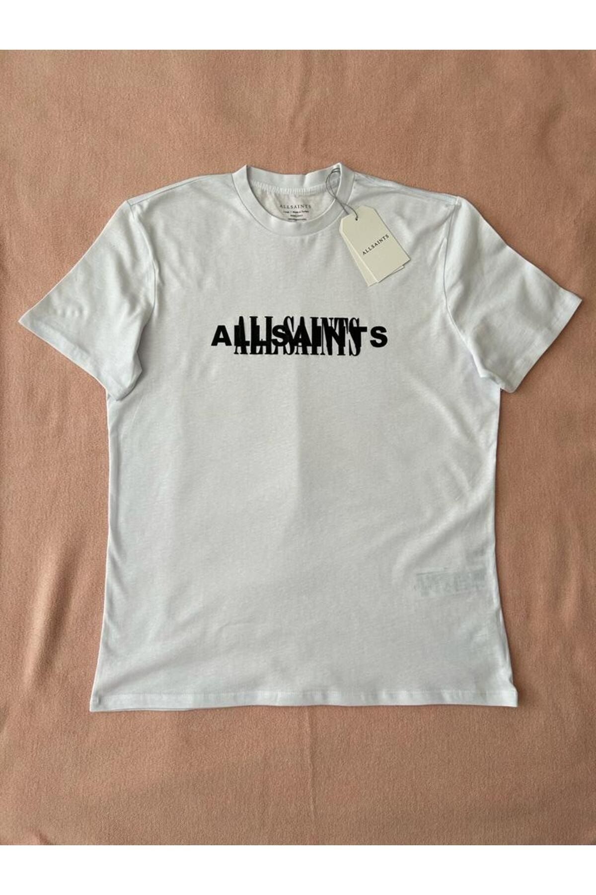 AllSaints Veil Beyaz Logo Baskılı T-shirt
