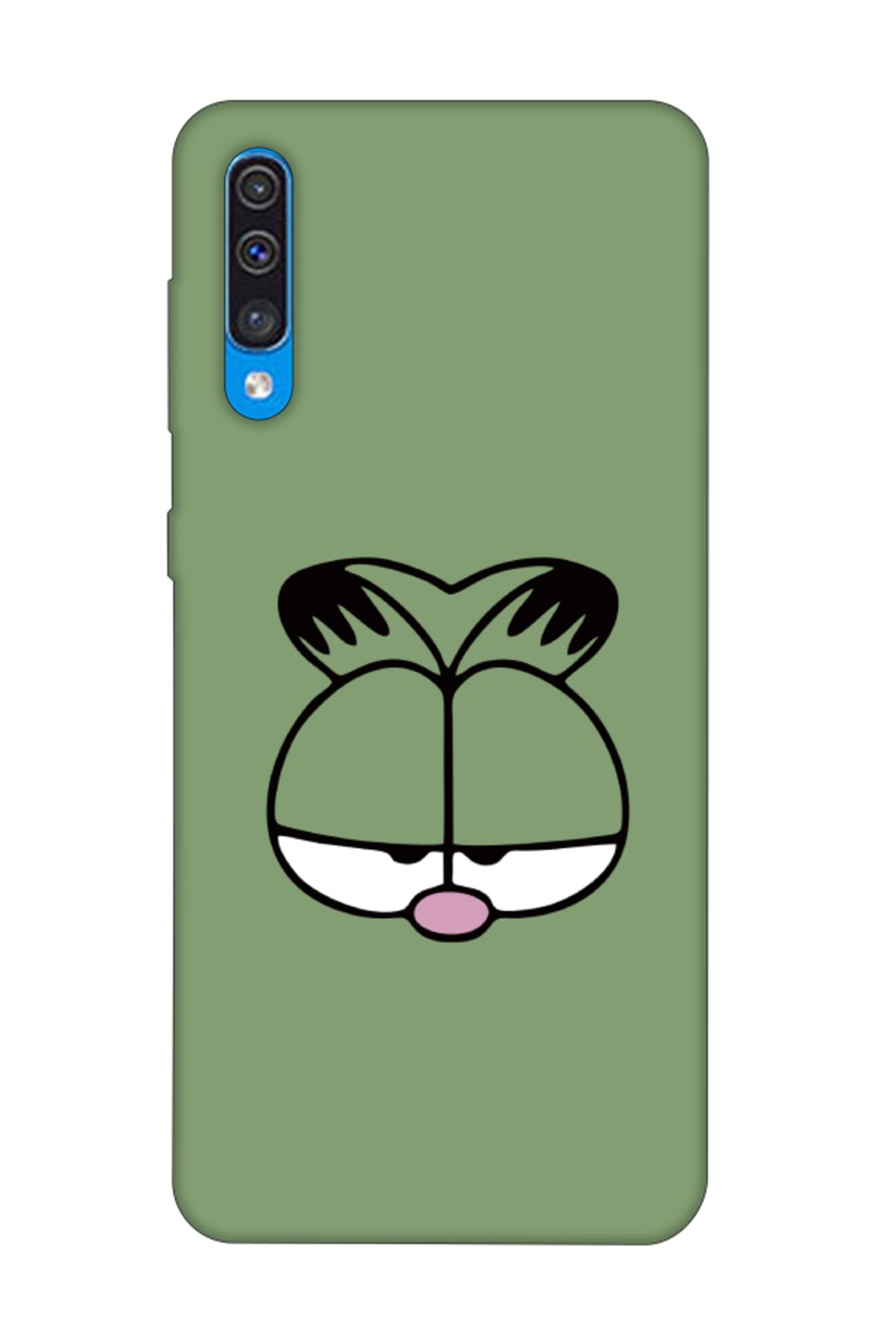 frondcase Samsung A50 Garfield Yeşil Telefon Kılıfı