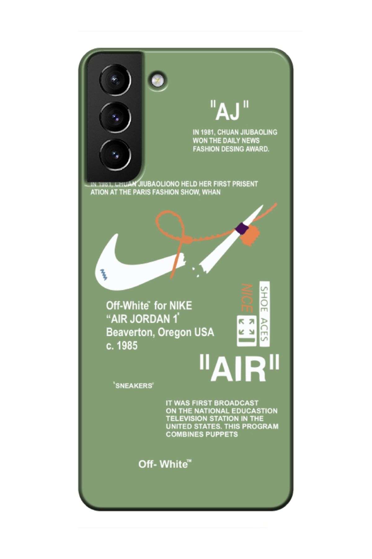 frondcase Samsung S21 Nike Air Yeşil Telefon Kılıfı Uyumlu